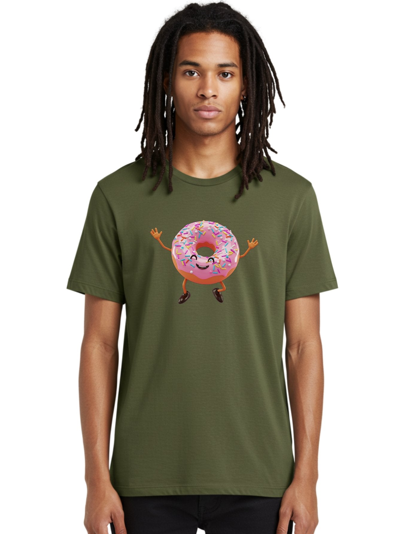 Donut-Character Men'S Graphic Tee, 100% Cotton, Comfortable Casual Summer Wear, Machine Washable, Vintage Camera, Old Camera, Antique Camera, Black Camera, Classic Photography, Photography Equipment, Nostalgic Device, Film Camera, Camera Art Bak440 25