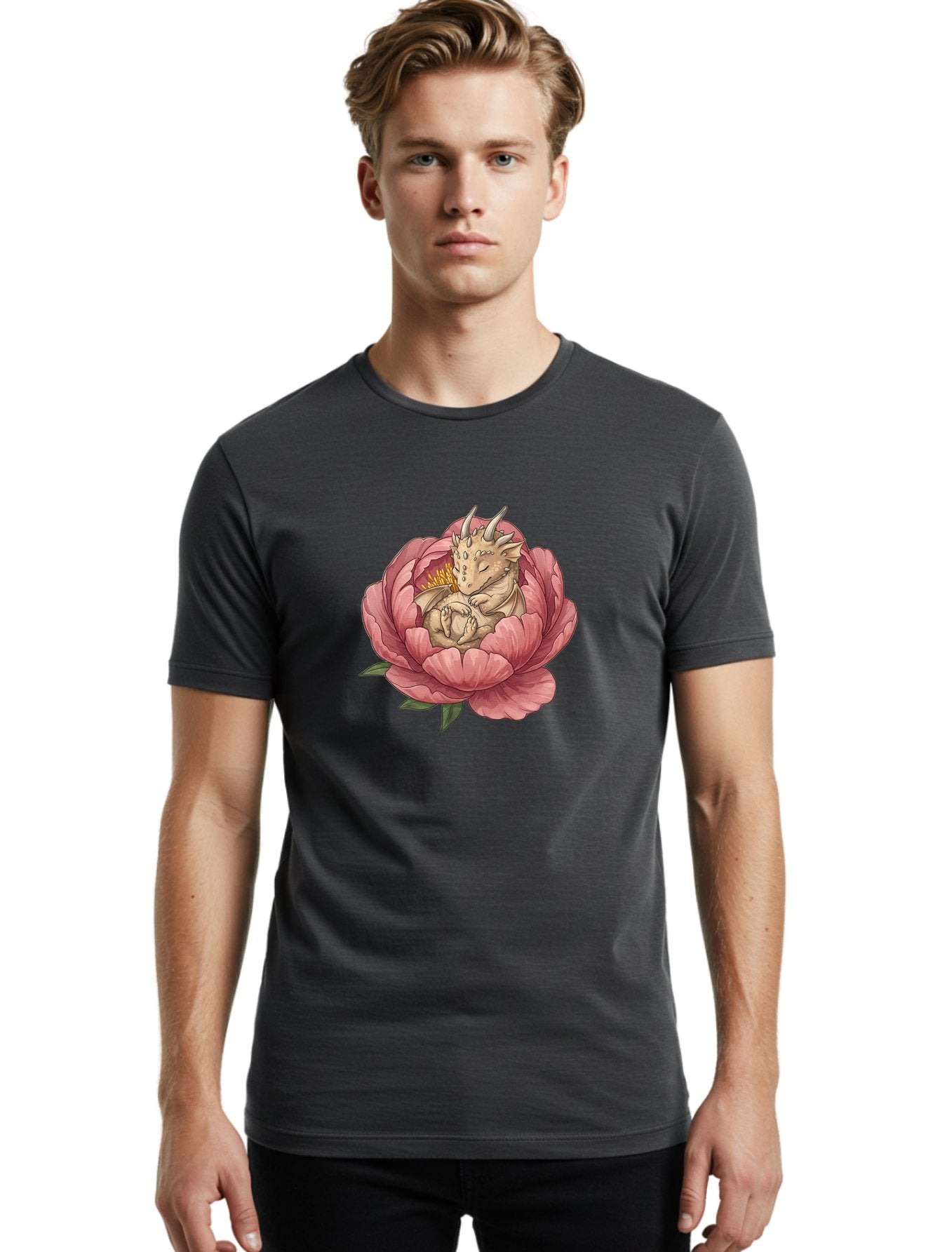 Dragon-In-Peony-1 Men'S Graphic Tee, 100% Cotton, Comfortable Casual Summer Wear, Machine Washable, Vintage Camera, Old Camera, Antique Camera, Black Camera, Classic Photography, Photography Equipment, Nostalgic Device, Film Camera, Camera Art Bak461 21