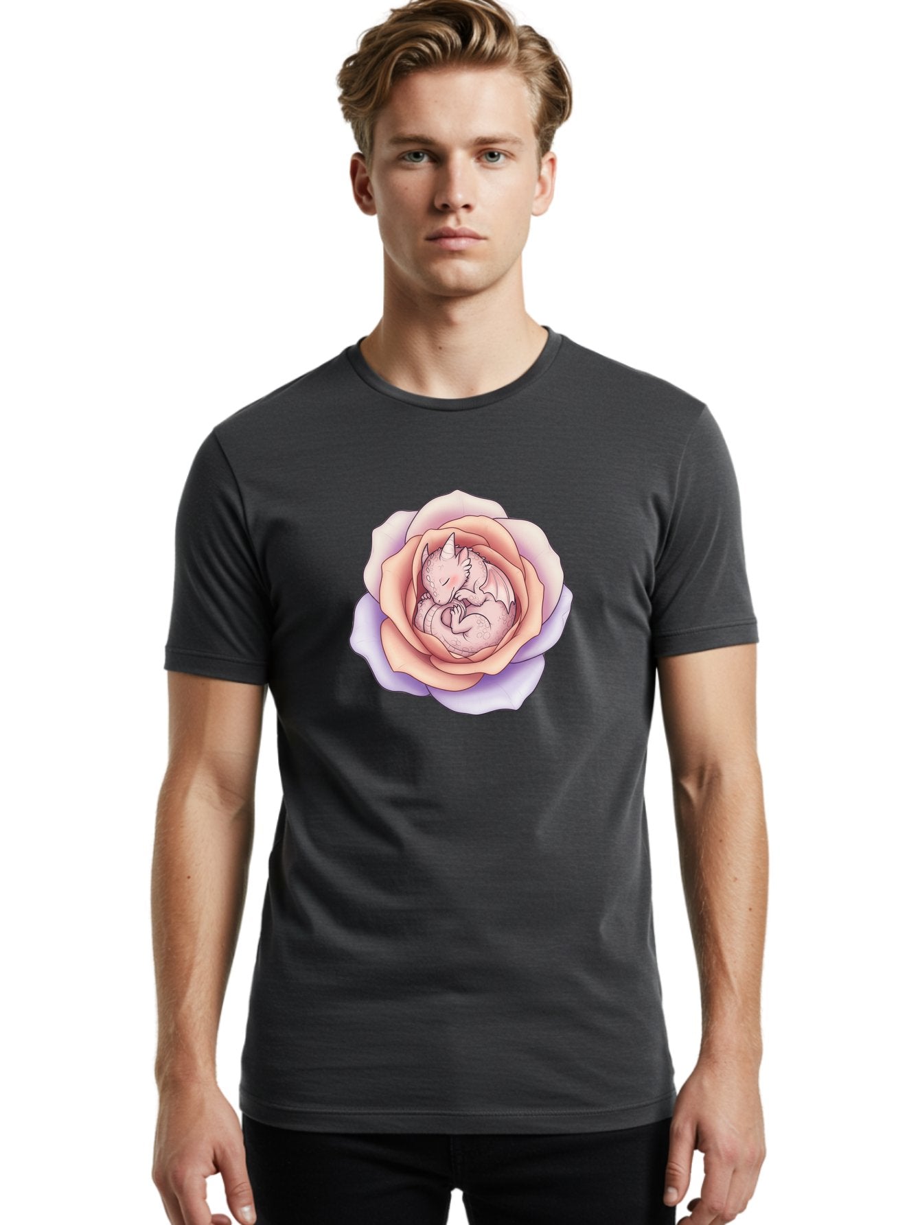Dragon-In-Rose-4 Men'S Graphic Tee, 100% Cotton, Comfortable Casual Summer Wear, Machine Washable, Vintage Camera, Old Camera, Antique Camera, Black Camera, Classic Photography, Photography Equipment, Nostalgic Device, Film Camera, Camera Art Bak467 25