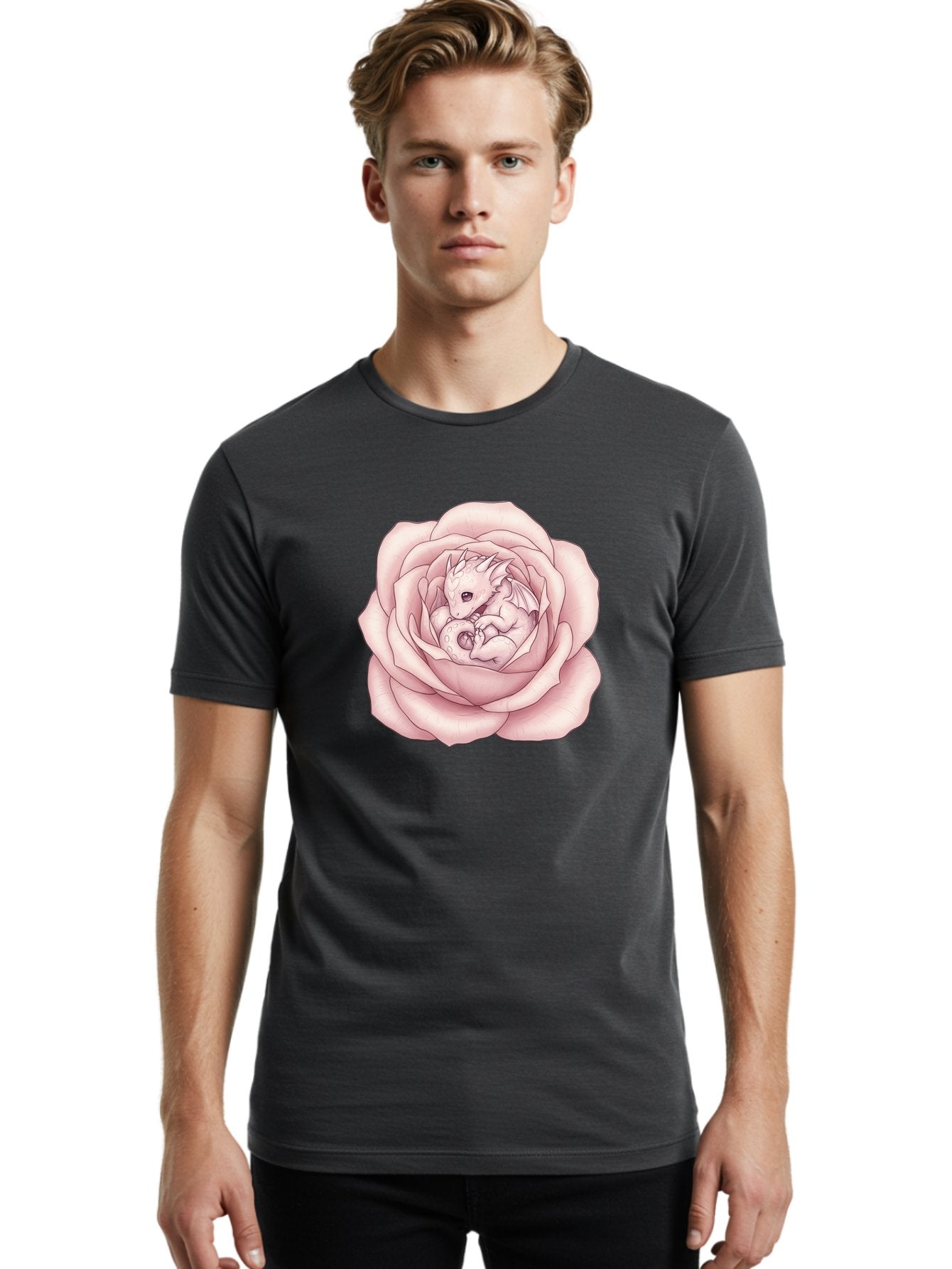 Dragon-In-Rose-5 Men'S Graphic Tee, 100% Cotton, Comfortable Casual Summer Wear, Machine Washable, Vintage Camera, Old Camera, Antique Camera, Black Camera, Classic Photography, Photography Equipment, Nostalgic Device, Film Camera, Camera Art Bak468 21