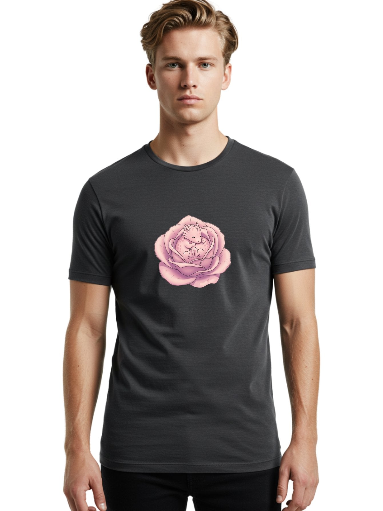 Dragon-In-Rose-8 Men'S Graphic Tee, 100% Cotton, Comfortable Casual Summer Wear, Machine Washable, Vintage Camera, Old Camera, Antique Camera, Black Camera, Classic Photography, Photography Equipment, Nostalgic Device, Film Camera, Camera Art Bak471 28