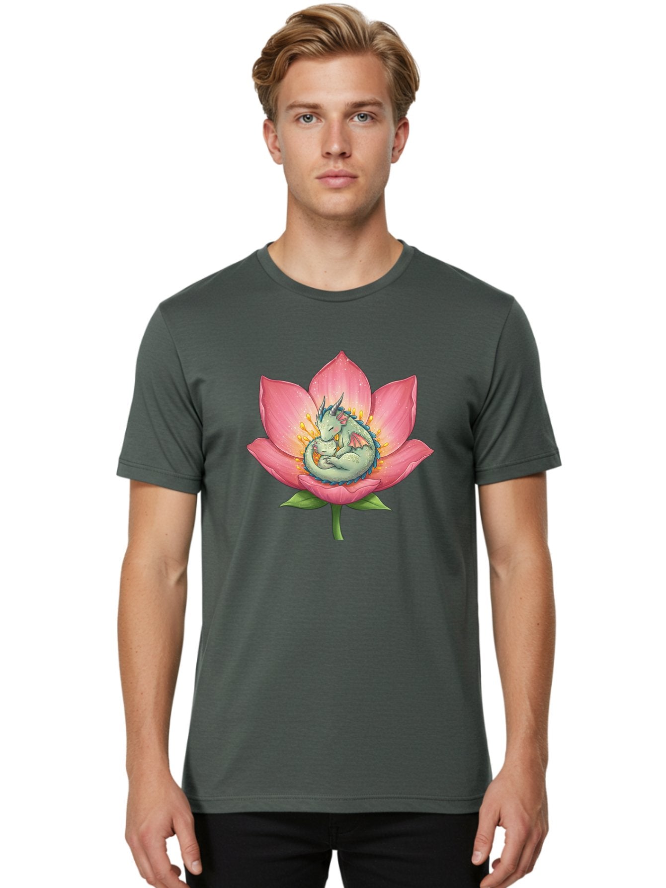 Dragon-Sleeping-On-Pink-Lotus-Flower Men'S Graphic Tee, 100% Cotton, Comfortable Casual Summer Wear, Machine Washable, Vintage Camera, Old Camera, Antique Camera, Black Camera, Classic Photography, Photography Equipment, Nostalgic Device, Bak490 29