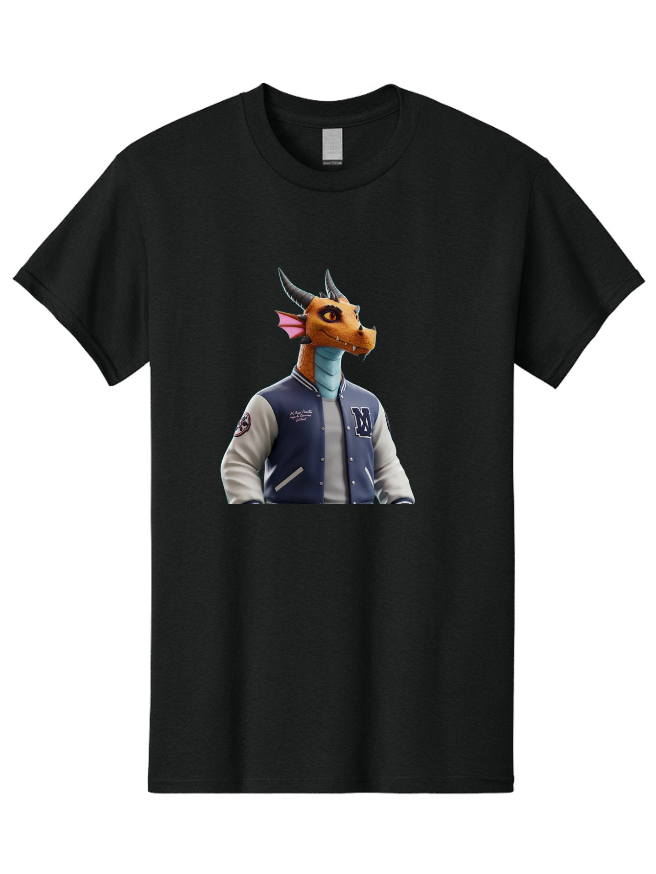 Dragon-Varsity-Jacket-1 Men'S Graphic Tee, 100% Cotton, Comfortable Casual Summer Wear, Machine Washable, Vintage Camera, Old Camera, Antique Camera, Black Camera, Classic Photography, Photography Equipment, Nostalgic Device, Film Camera, Bak493 12