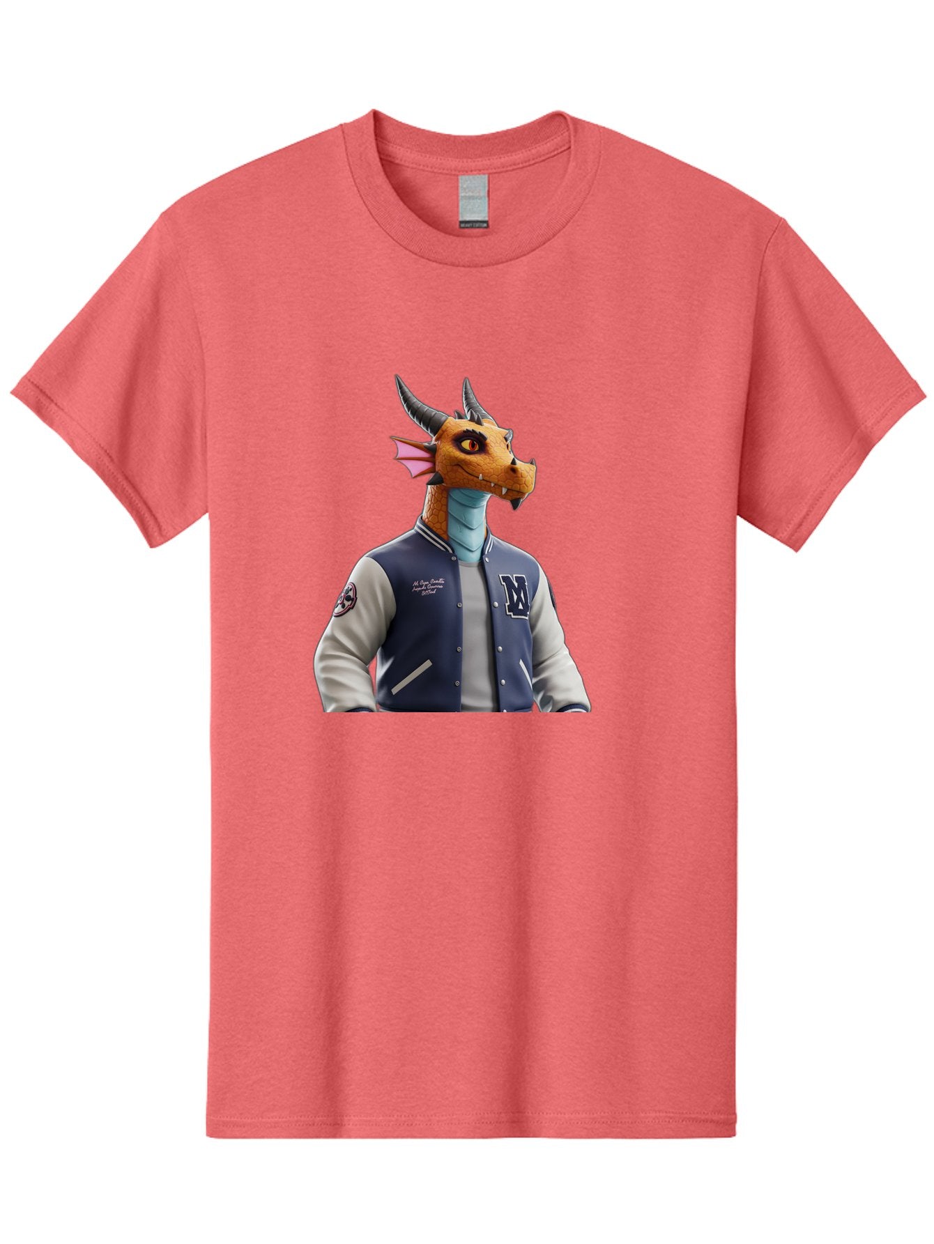 Dragon-Varsity-Jacket-1 Men'S Graphic Tee, 100% Cotton, Comfortable Casual Summer Wear, Machine Washable, Vintage Camera, Old Camera, Antique Camera, Black Camera, Classic Photography, Photography Equipment, Nostalgic Device, Film Camera, Bak493 4