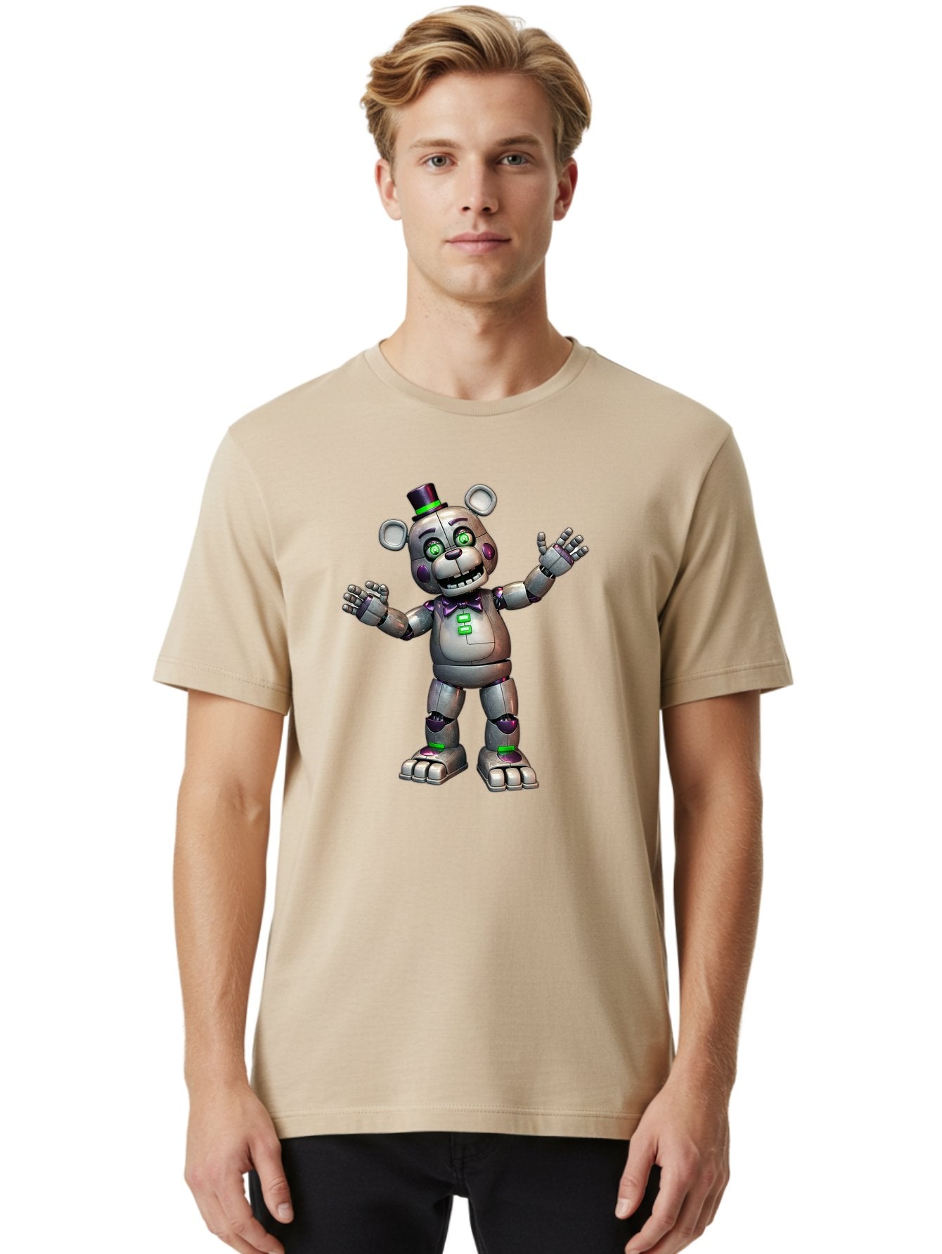 Endoskeleton-Freddy Men'S Graphic Tee, 100% Cotton, Comfortable Casual Summer Wear, Machine Washable, Vintage Camera, Old Camera, Antique Camera, Black Camera, Classic Photography, Photography Equipment, Nostalgic Device, Film Camera, Bak530 17