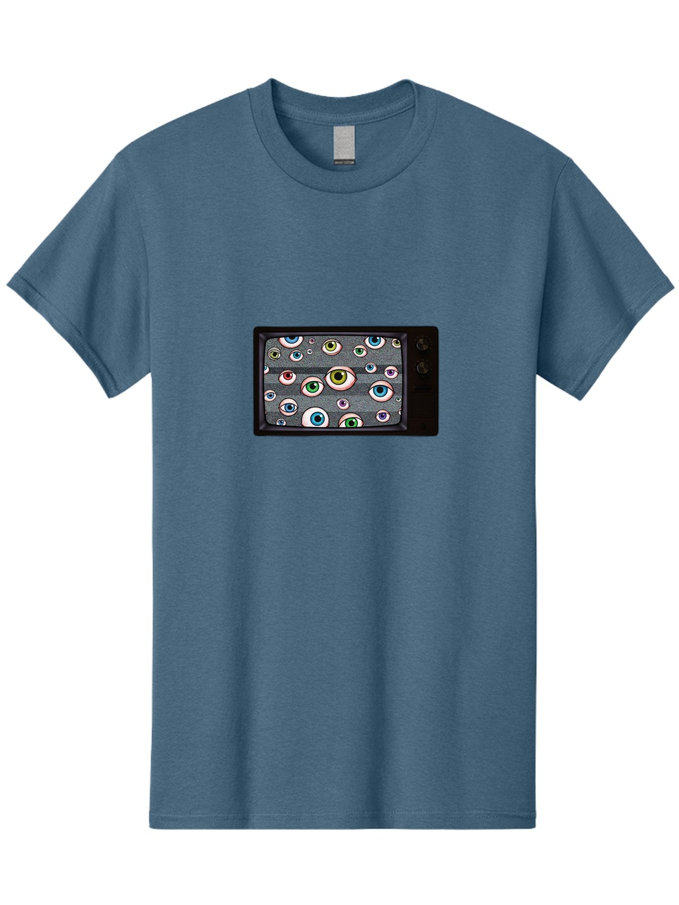 Eyes-On-Phone-Screen Men'S Graphic Tee, 100% Cotton, Comfortable Casual Summer Wear, Machine Washable, Vintage Camera, Old Camera, Antique Camera, Black Camera, Classic Photography, Photography Equipment, Nostalgic Device, Film Camera, Bak534 6