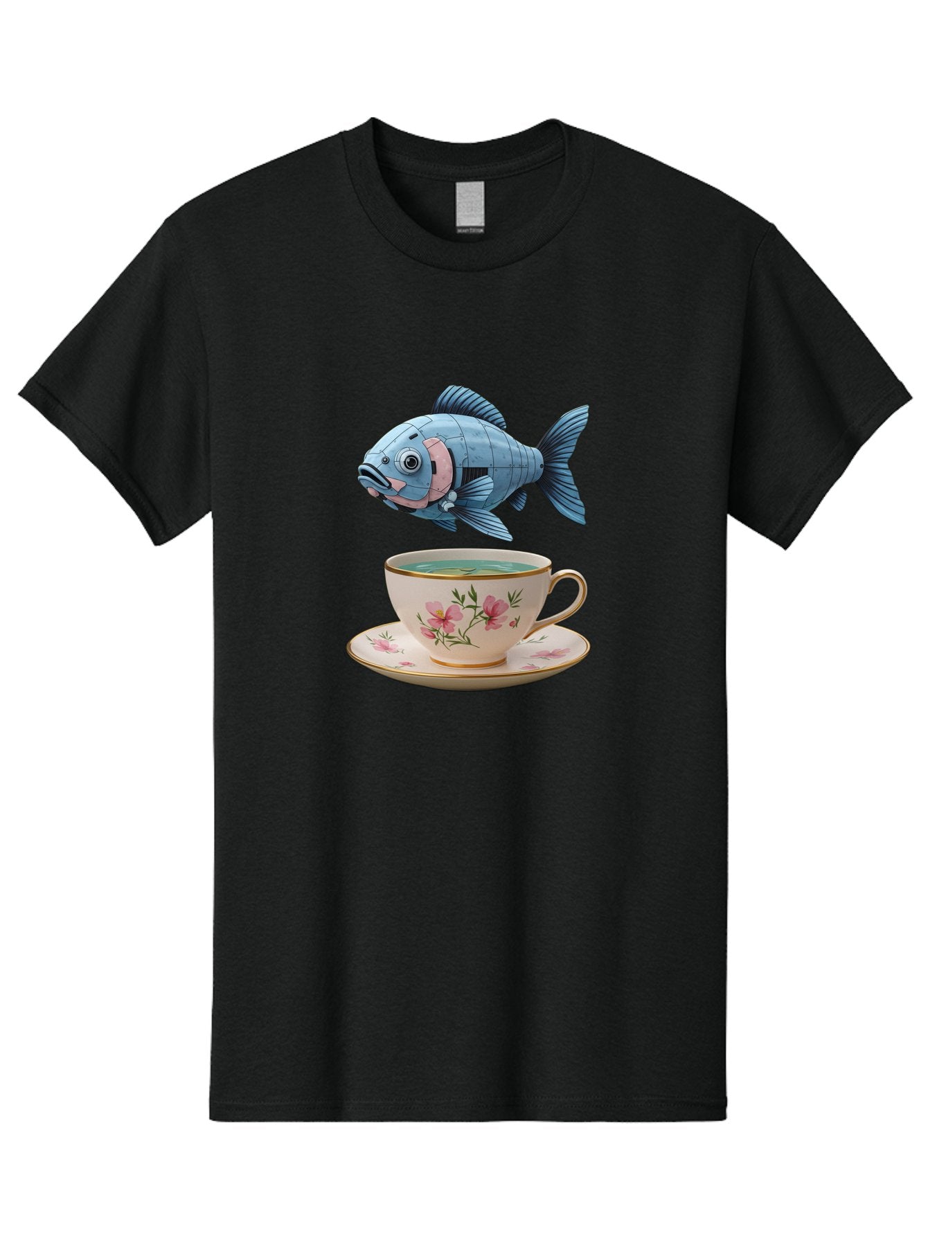 Fish-In-Tea-Cup-1 Men'S Graphic Tee, 100% Cotton, Comfortable Casual Summer Wear, Machine Washable, Vintage Camera, Old Camera, Antique Camera, Black Camera, Classic Photography, Photography Equipment, Nostalgic Device, Film Camera, Camera Art Bak552 10