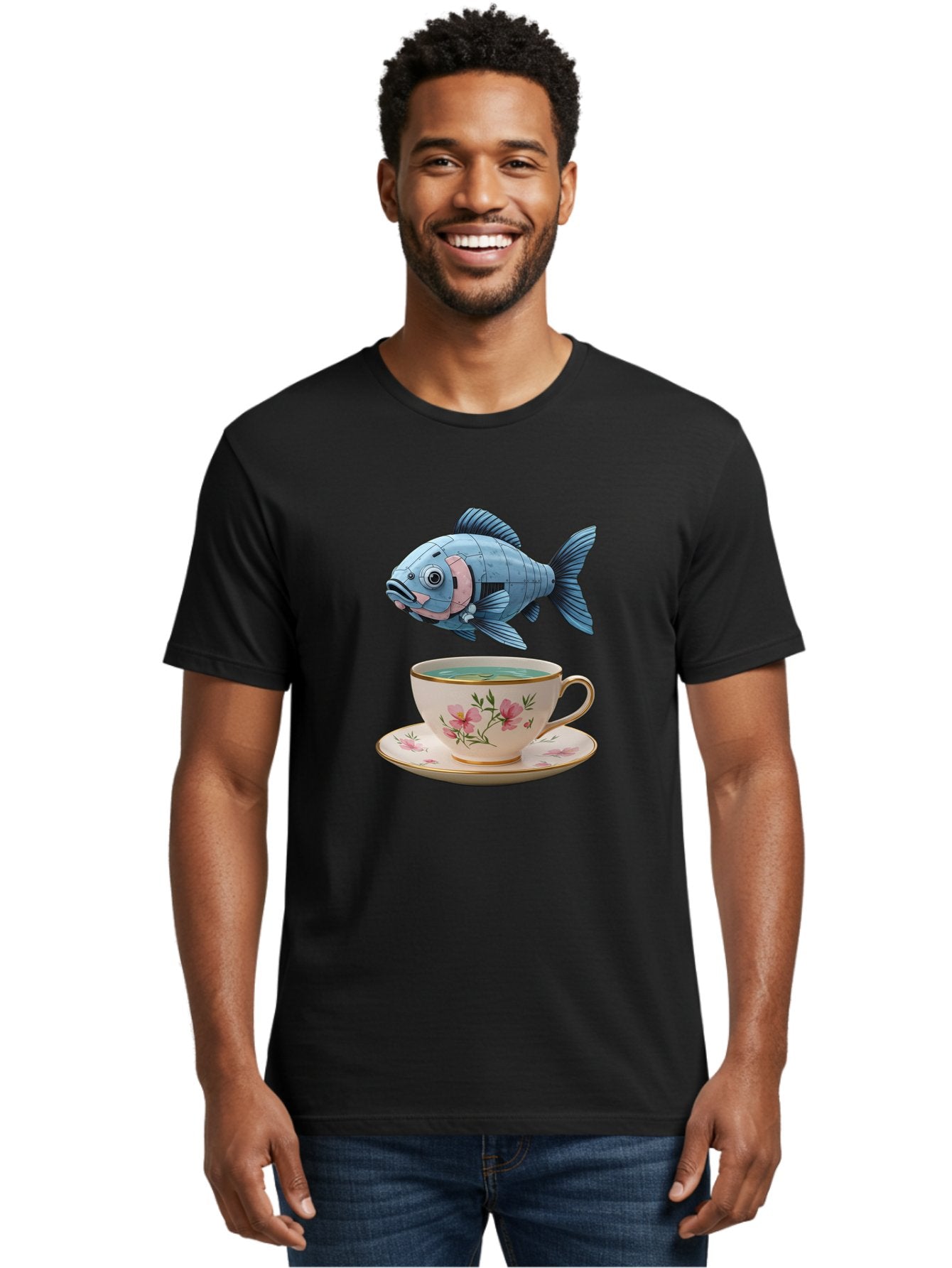 Fish-In-Tea-Cup-1 Men'S Graphic Tee, 100% Cotton, Comfortable Casual Summer Wear, Machine Washable, Vintage Camera, Old Camera, Antique Camera, Black Camera, Classic Photography, Photography Equipment, Nostalgic Device, Film Camera, Camera Art Bak552 17