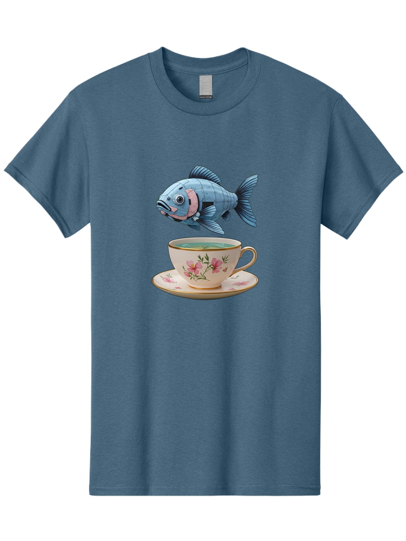 Fish-In-Tea-Cup-1 Men'S Graphic Tee, 100% Cotton, Comfortable Casual Summer Wear, Machine Washable, Vintage Camera, Old Camera, Antique Camera, Black Camera, Classic Photography, Photography Equipment, Nostalgic Device, Film Camera, Camera Art Bak552