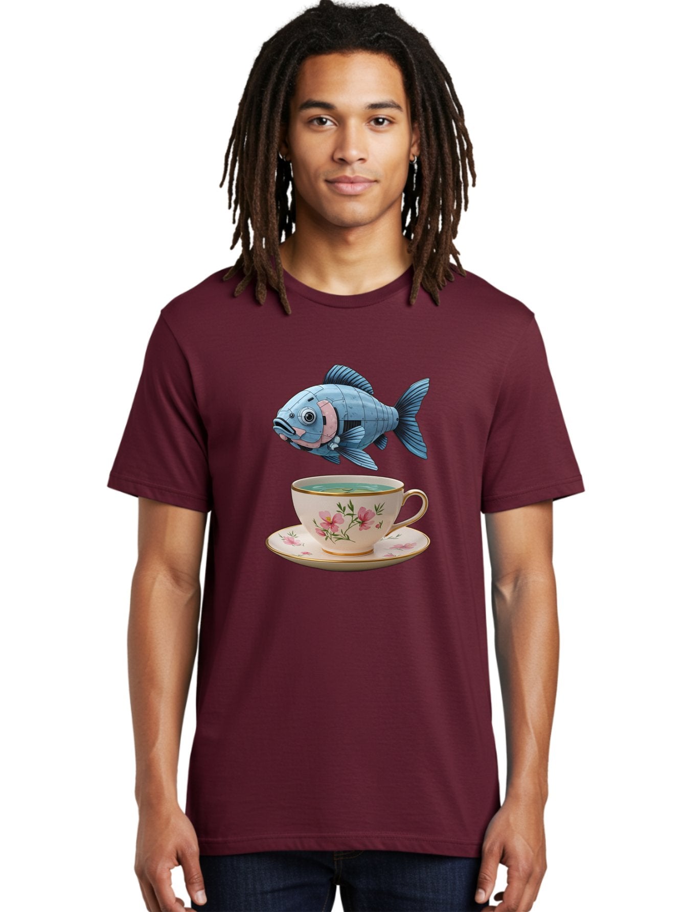 Fish-In-Tea-Cup-1 Men'S Graphic Tee, 100% Cotton, Comfortable Casual Summer Wear, Machine Washable, Vintage Camera, Old Camera, Antique Camera, Black Camera, Classic Photography, Photography Equipment, Nostalgic Device, Film Camera, Camera Art Bak552 22