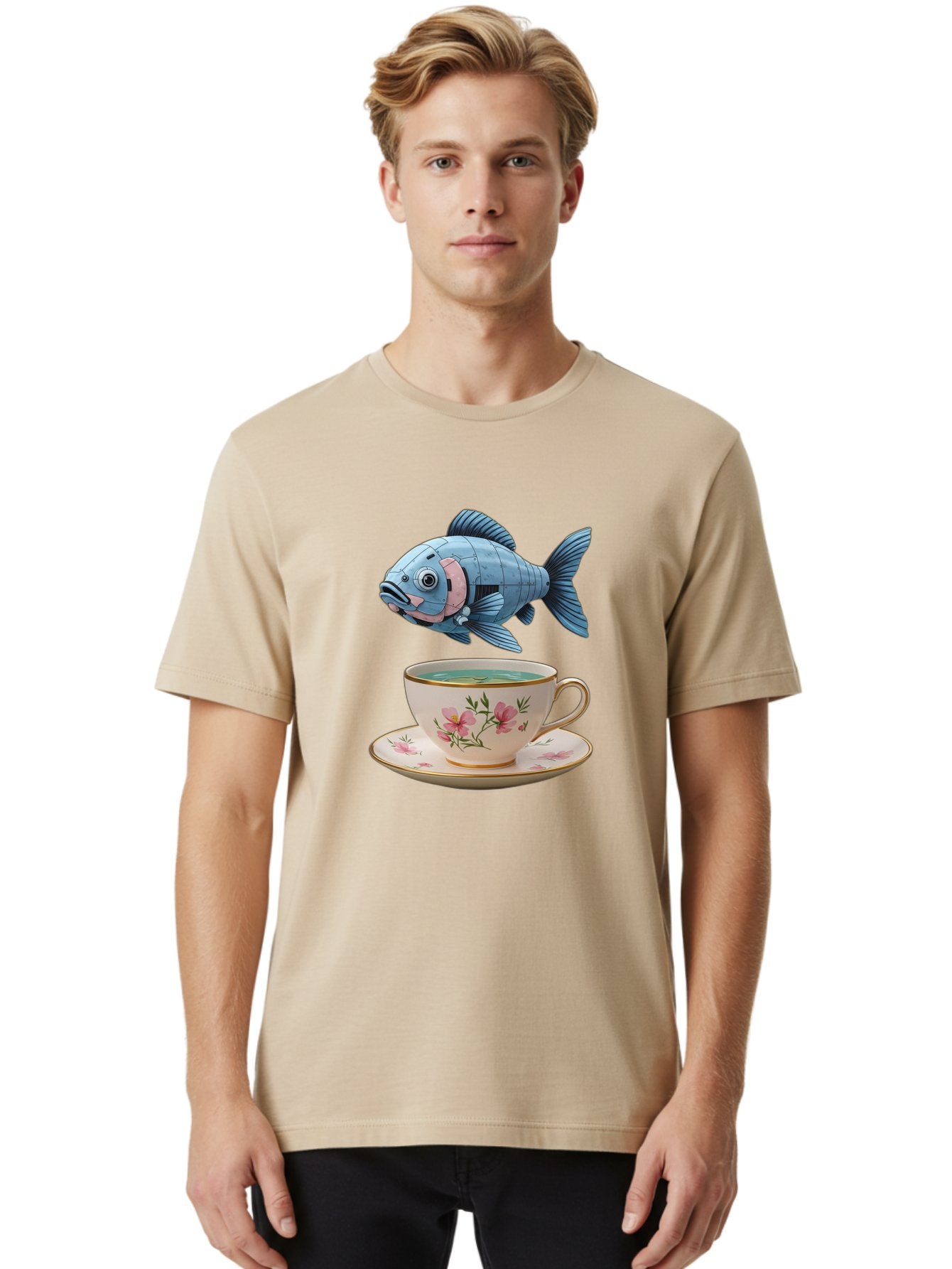 Fish-In-Tea-Cup-1 Men'S Graphic Tee, 100% Cotton, Comfortable Casual Summer Wear, Machine Washable, Vintage Camera, Old Camera, Antique Camera, Black Camera, Classic Photography, Photography Equipment, Nostalgic Device, Film Camera, Camera Art Bak552 24