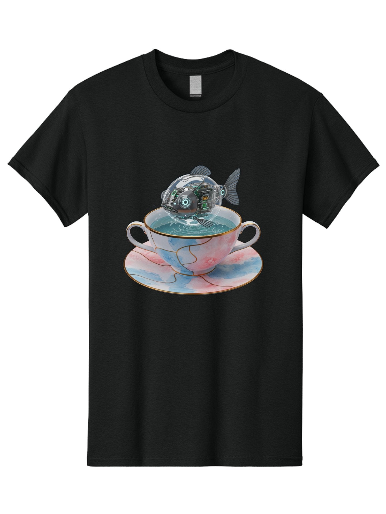 Fish-In-Teacup-1 Men'S Graphic Tee, 100% Cotton, Comfortable Casual Summer Wear, Machine Washable, Vintage Camera, Old Camera, Antique Camera, Black Camera, Classic Photography, Photography Equipment, Nostalgic Device, Film Camera, Camera Art Bak554 10