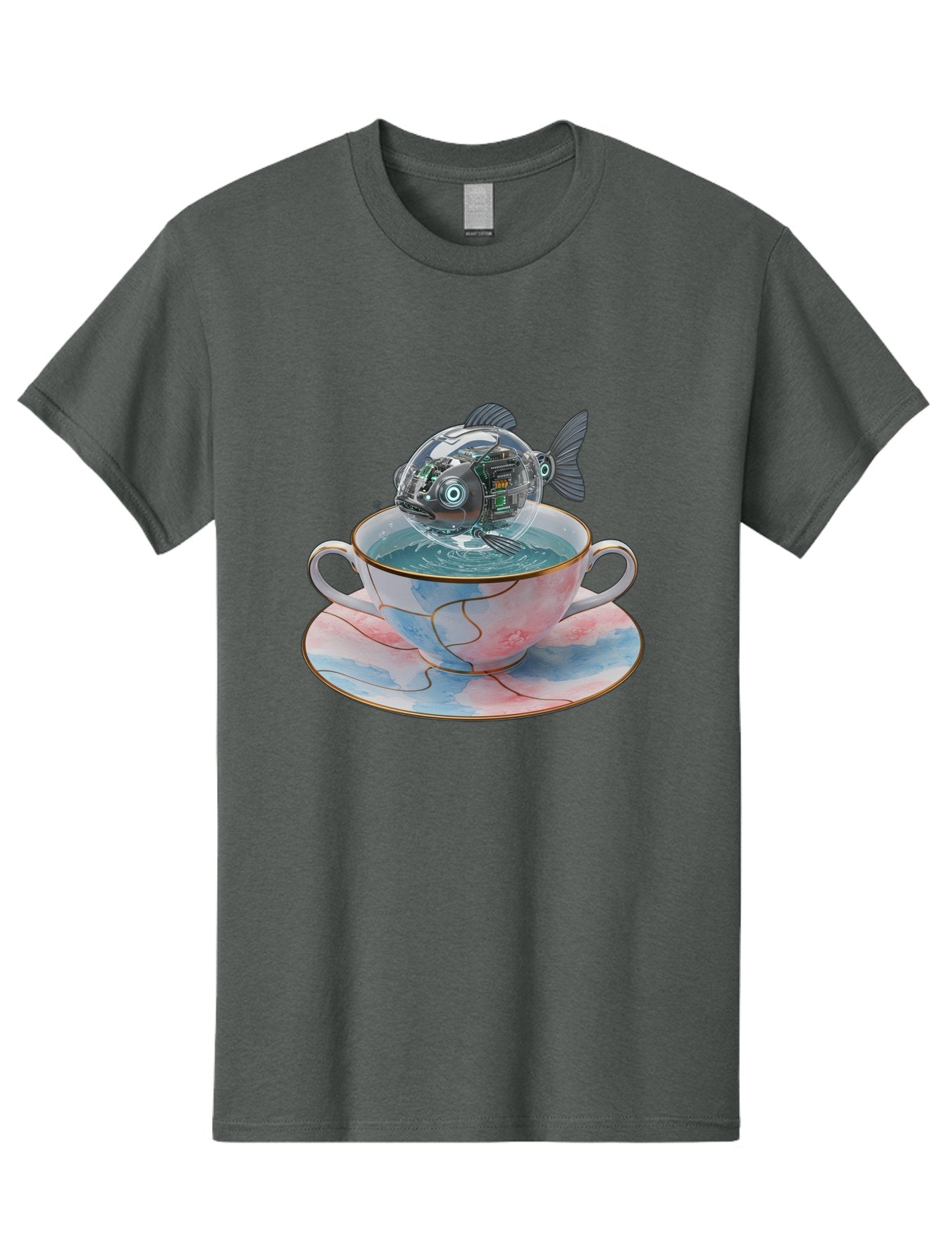 Fish-In-Teacup-1 Men'S Graphic Tee, 100% Cotton, Comfortable Casual Summer Wear, Machine Washable, Vintage Camera, Old Camera, Antique Camera, Black Camera, Classic Photography, Photography Equipment, Nostalgic Device, Film Camera, Camera Art Bak554 7