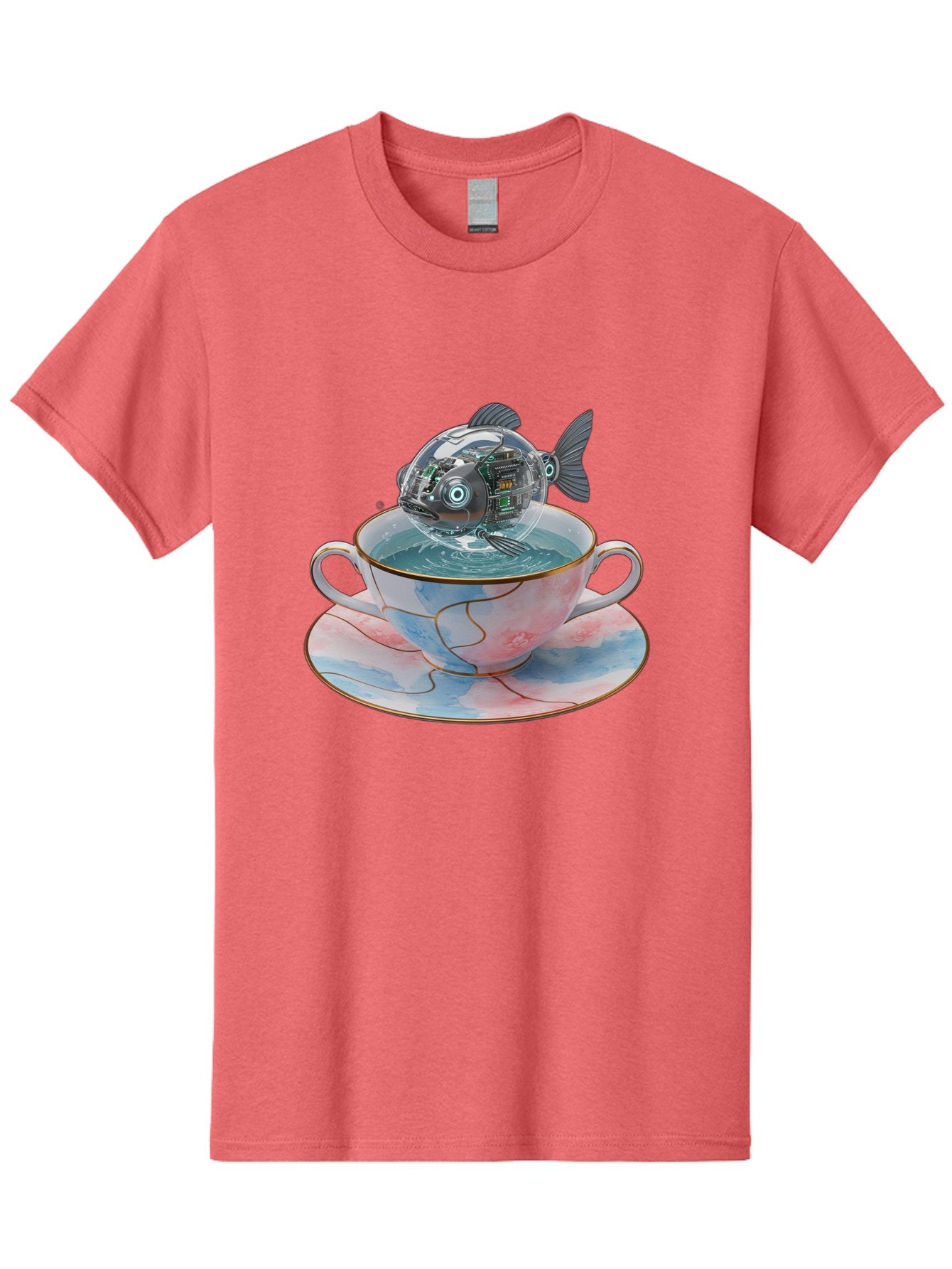 Fish-In-Teacup-1 Men'S Graphic Tee, 100% Cotton, Comfortable Casual Summer Wear, Machine Washable, Vintage Camera, Old Camera, Antique Camera, Black Camera, Classic Photography, Photography Equipment, Nostalgic Device, Film Camera, Camera Art Bak554 13