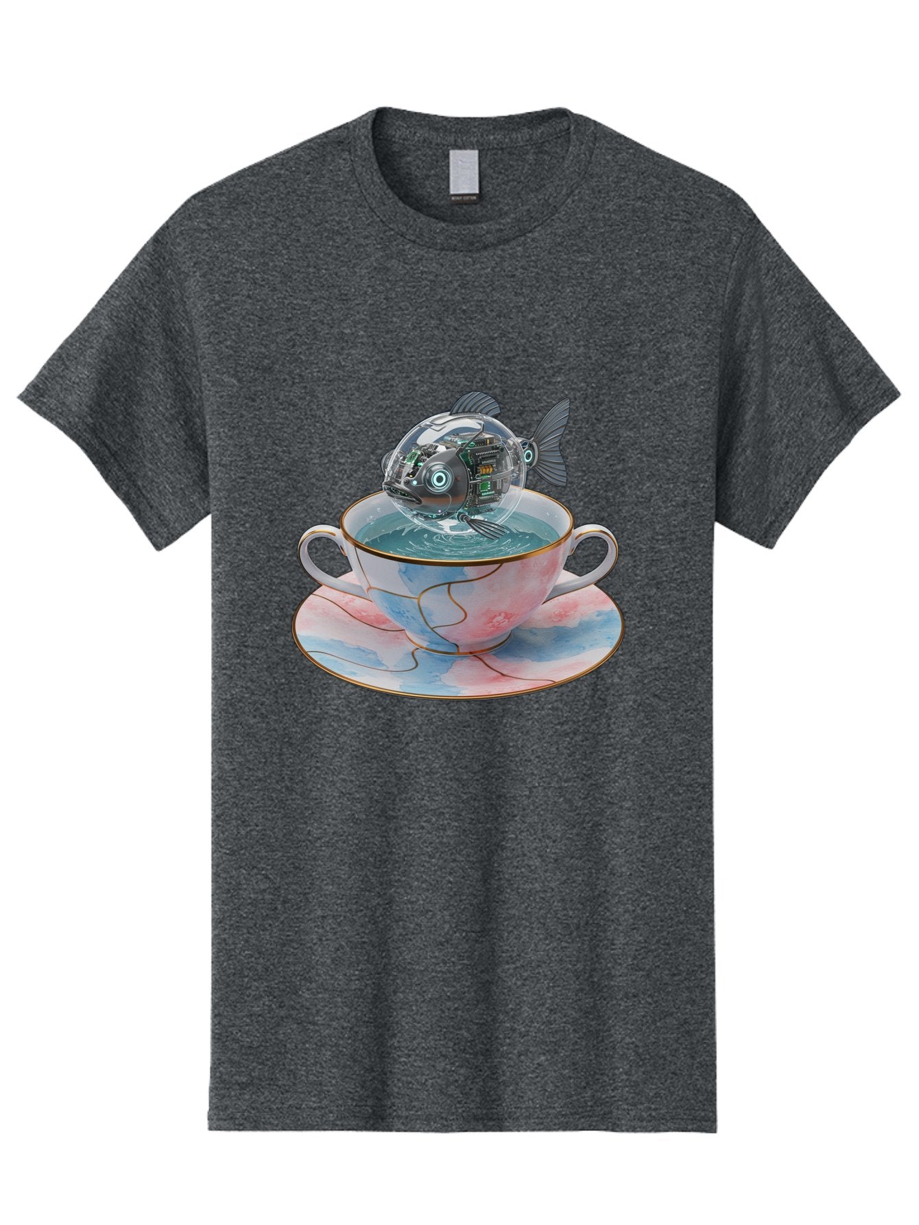 Fish-In-Teacup-1 Men'S Graphic Tee, 100% Cotton, Comfortable Casual Summer Wear, Machine Washable, Vintage Camera, Old Camera, Antique Camera, Black Camera, Classic Photography, Photography Equipment, Nostalgic Device, Film Camera, Camera Art Bak554