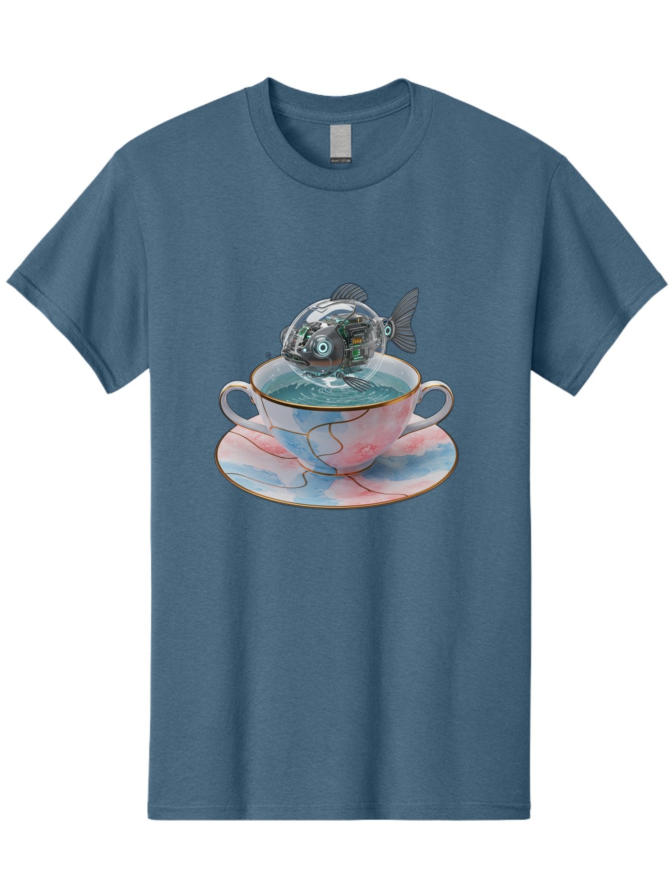 Fish-In-Teacup-1 Men'S Graphic Tee, 100% Cotton, Comfortable Casual Summer Wear, Machine Washable, Vintage Camera, Old Camera, Antique Camera, Black Camera, Classic Photography, Photography Equipment, Nostalgic Device, Film Camera, Camera Art Bak554 4
