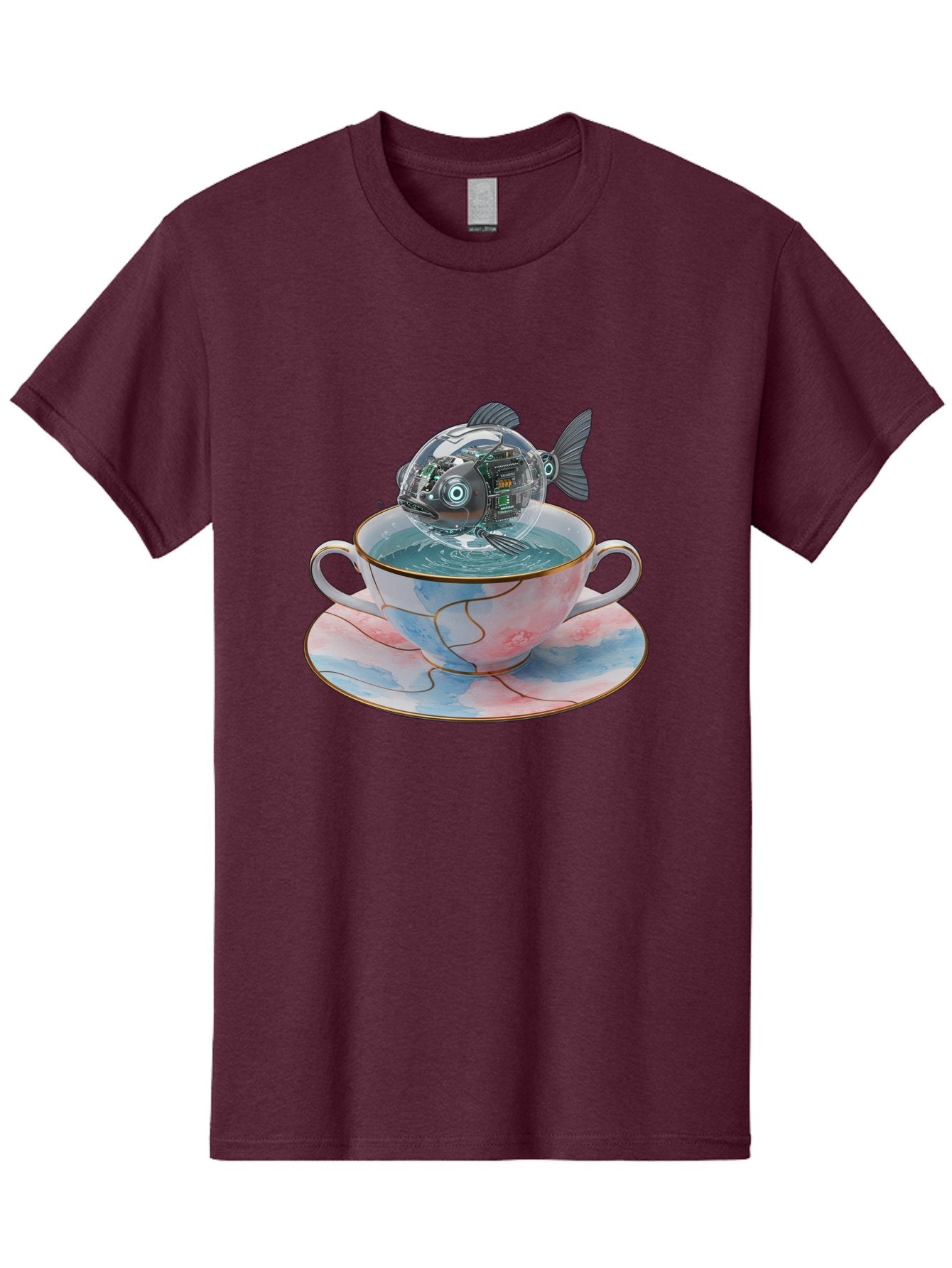 Fish-In-Teacup-1 Men'S Graphic Tee, 100% Cotton, Comfortable Casual Summer Wear, Machine Washable, Vintage Camera, Old Camera, Antique Camera, Black Camera, Classic Photography, Photography Equipment, Nostalgic Device, Film Camera, Camera Art Bak554 6