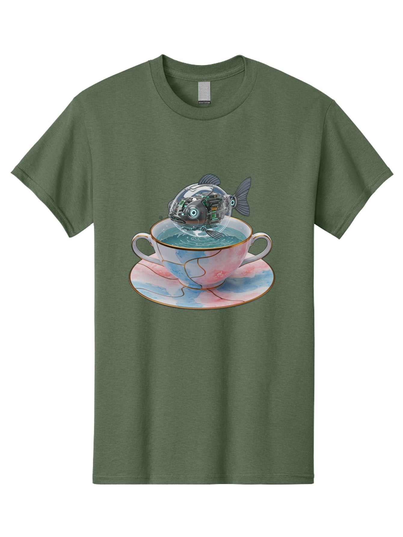 Fish-In-Teacup-1 Men'S Graphic Tee, 100% Cotton, Comfortable Casual Summer Wear, Machine Washable, Vintage Camera, Old Camera, Antique Camera, Black Camera, Classic Photography, Photography Equipment, Nostalgic Device, Film Camera, Camera Art Bak554 11