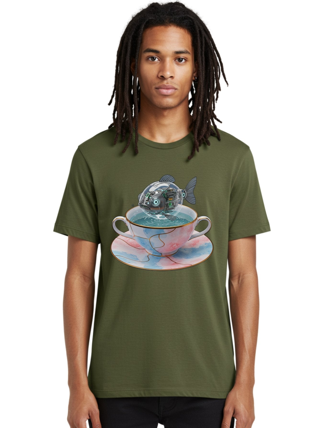 Fish-In-Teacup-1 Men'S Graphic Tee, 100% Cotton, Comfortable Casual Summer Wear, Machine Washable, Vintage Camera, Old Camera, Antique Camera, Black Camera, Classic Photography, Photography Equipment, Nostalgic Device, Film Camera, Camera Art Bak554 27