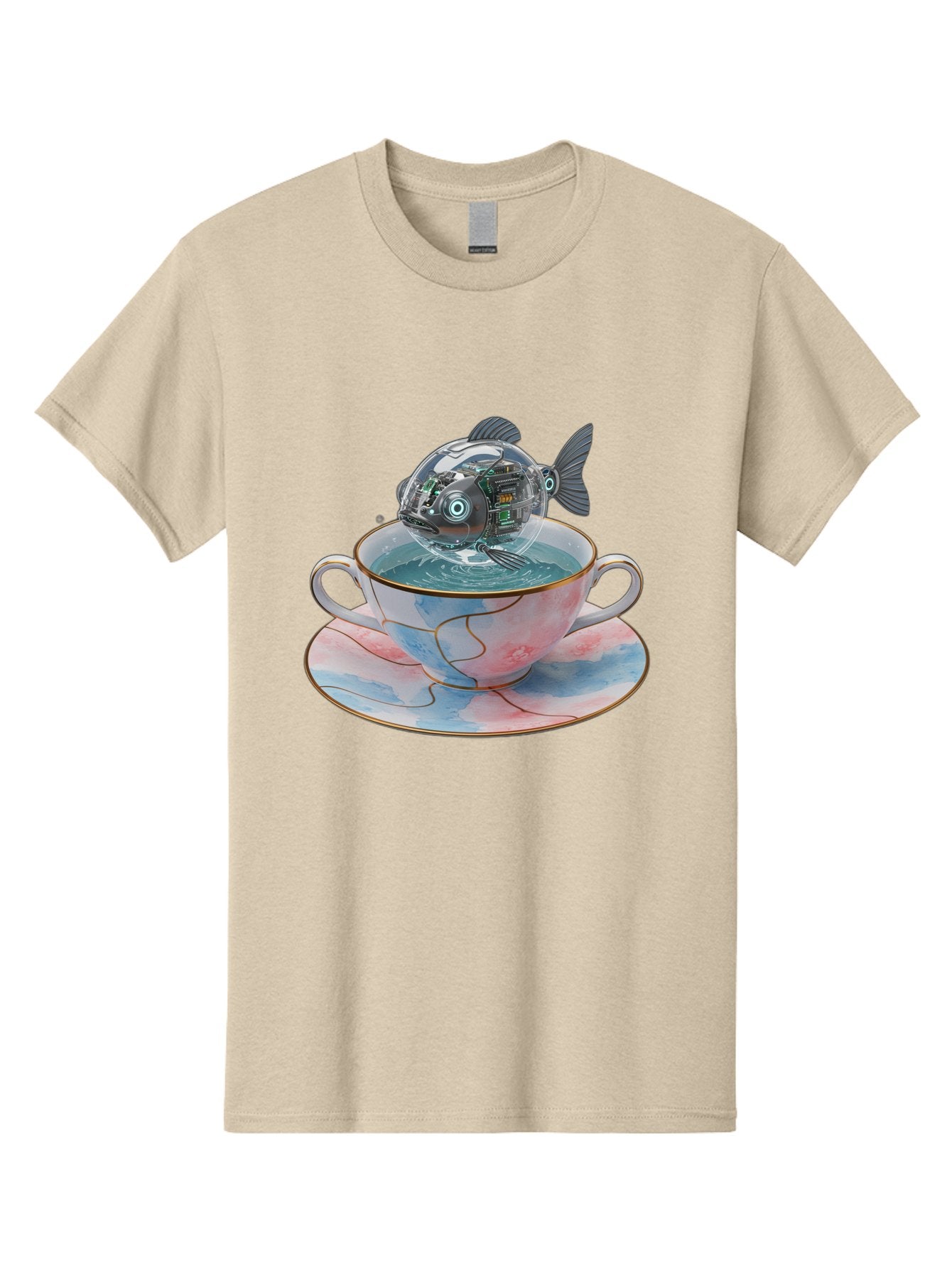 Fish-In-Teacup-1 Men'S Graphic Tee, 100% Cotton, Comfortable Casual Summer Wear, Machine Washable, Vintage Camera, Old Camera, Antique Camera, Black Camera, Classic Photography, Photography Equipment, Nostalgic Device, Film Camera, Camera Art Bak554 12