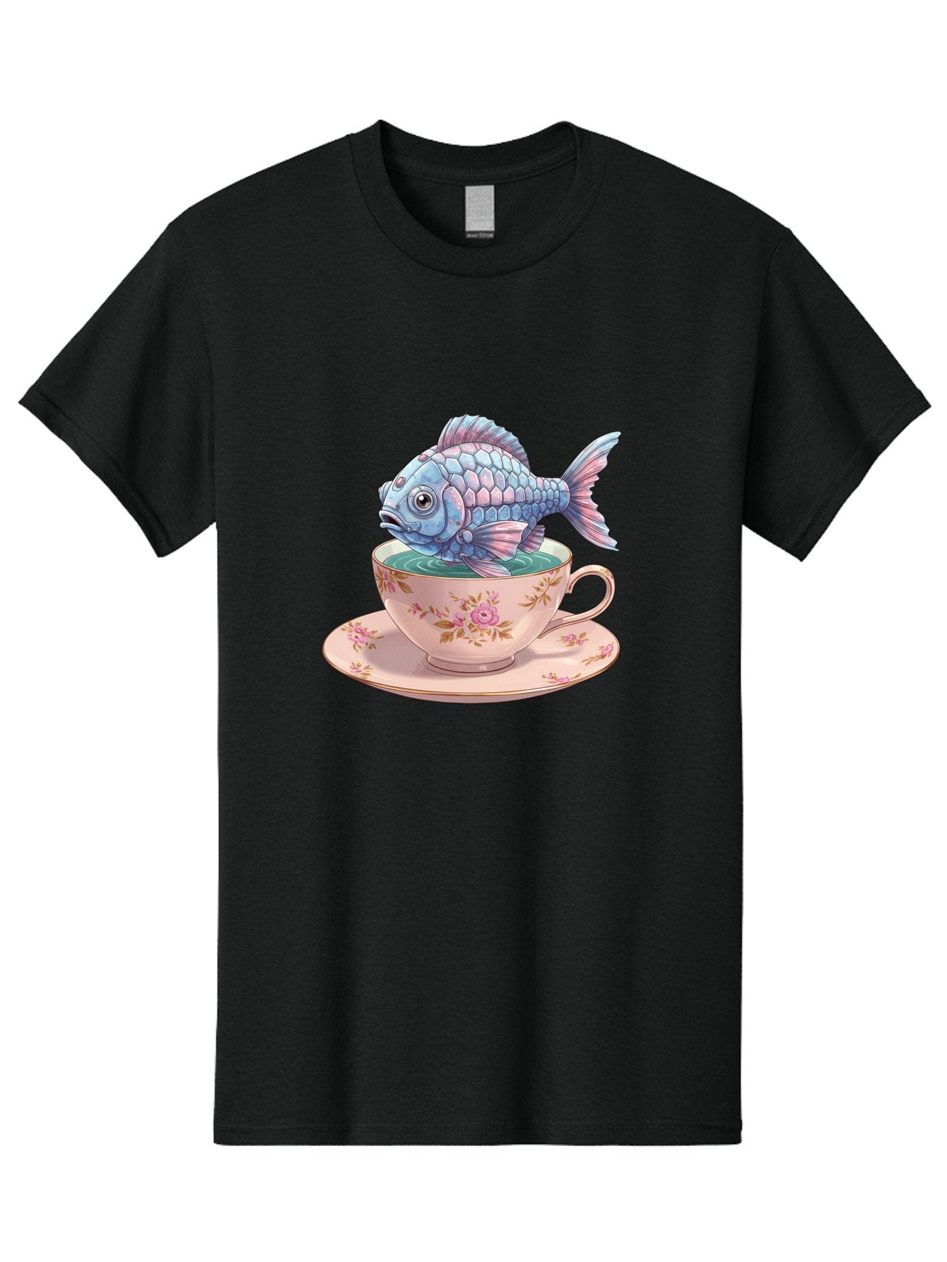 Fish-In-Teacup-2 Men'S Graphic Tee, 100% Cotton, Comfortable Casual Summer Wear, Machine Washable, Vintage Camera, Old Camera, Antique Camera, Black Camera, Classic Photography, Photography Equipment, Nostalgic Device, Film Camera, Camera Art Bak555 3