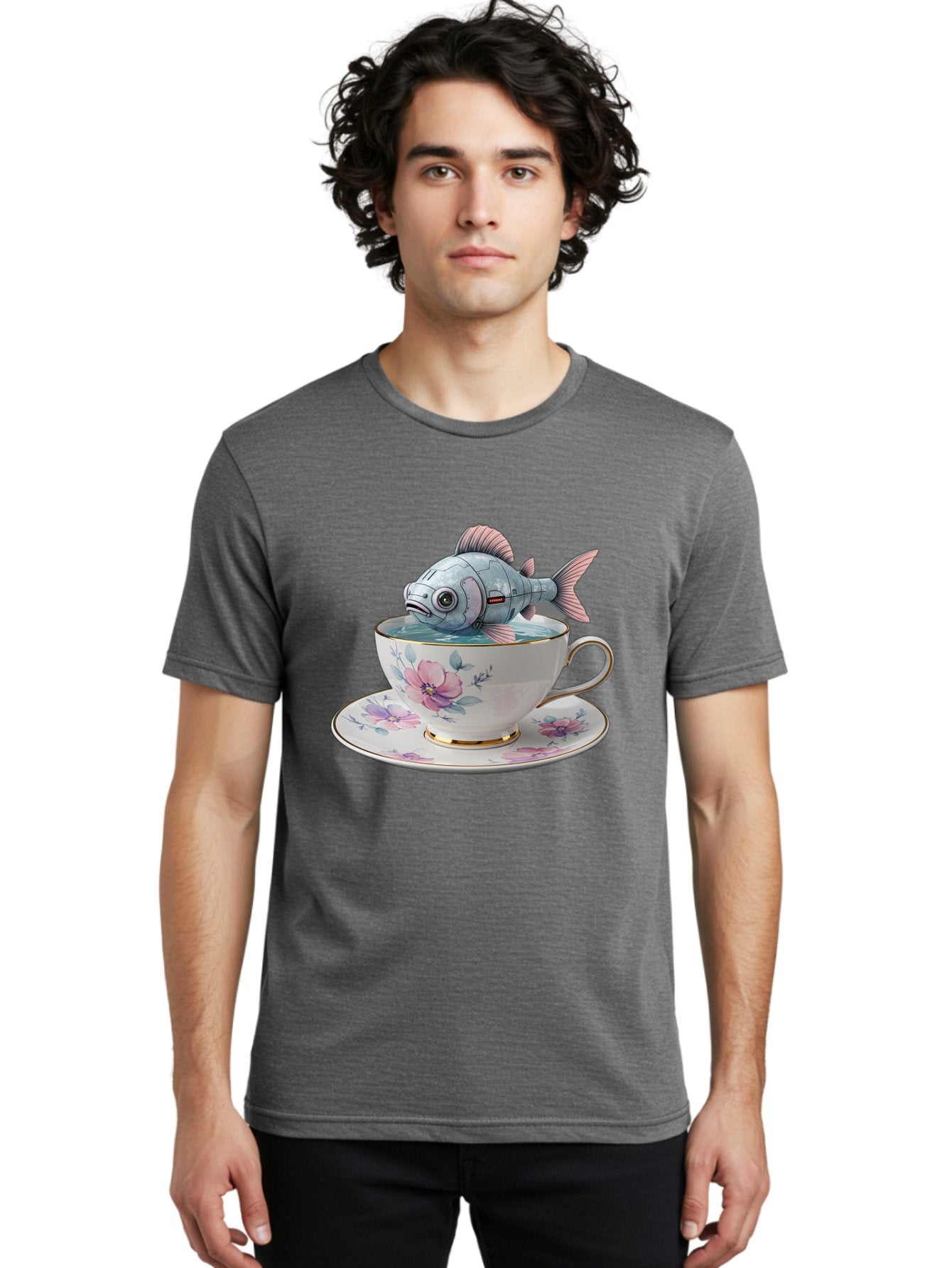 Fish-In-Teacup-3 Men'S Graphic Tee, 100% Cotton, Comfortable Casual Summer Wear, Machine Washable, Vintage Camera, Old Camera, Antique Camera, Black Camera, Classic Photography, Photography Equipment, Nostalgic Device, Film Camera, Camera Art Bak556 17