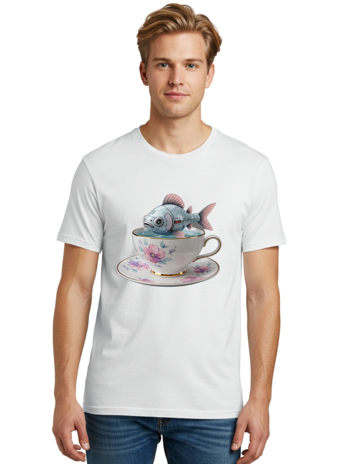 Fish-In-Teacup-3 Men'S Graphic Tee, 100% Cotton, Comfortable Casual Summer Wear, Machine Washable, Vintage Camera, Old Camera, Antique Camera, Black Camera, Classic Photography, Photography Equipment, Nostalgic Device, Film Camera, Camera Art Bak556 16