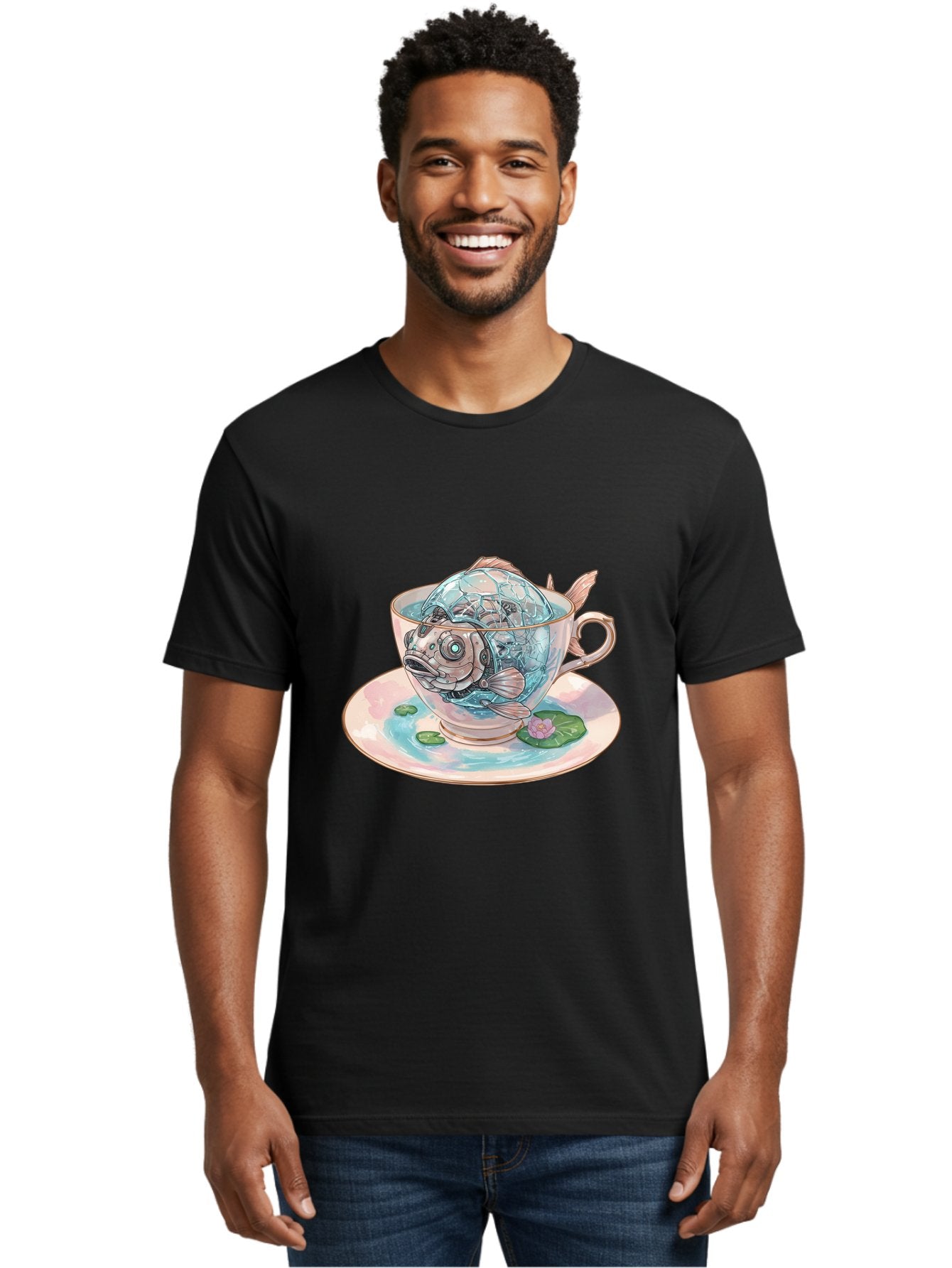 Fish-In-Teacup-4 Men'S Graphic Tee, 100% Cotton, Comfortable Casual Summer Wear, Machine Washable, Vintage Camera, Old Camera, Antique Camera, Black Camera, Classic Photography, Photography Equipment, Nostalgic Device, Film Camera, Camera Art Bak557 22