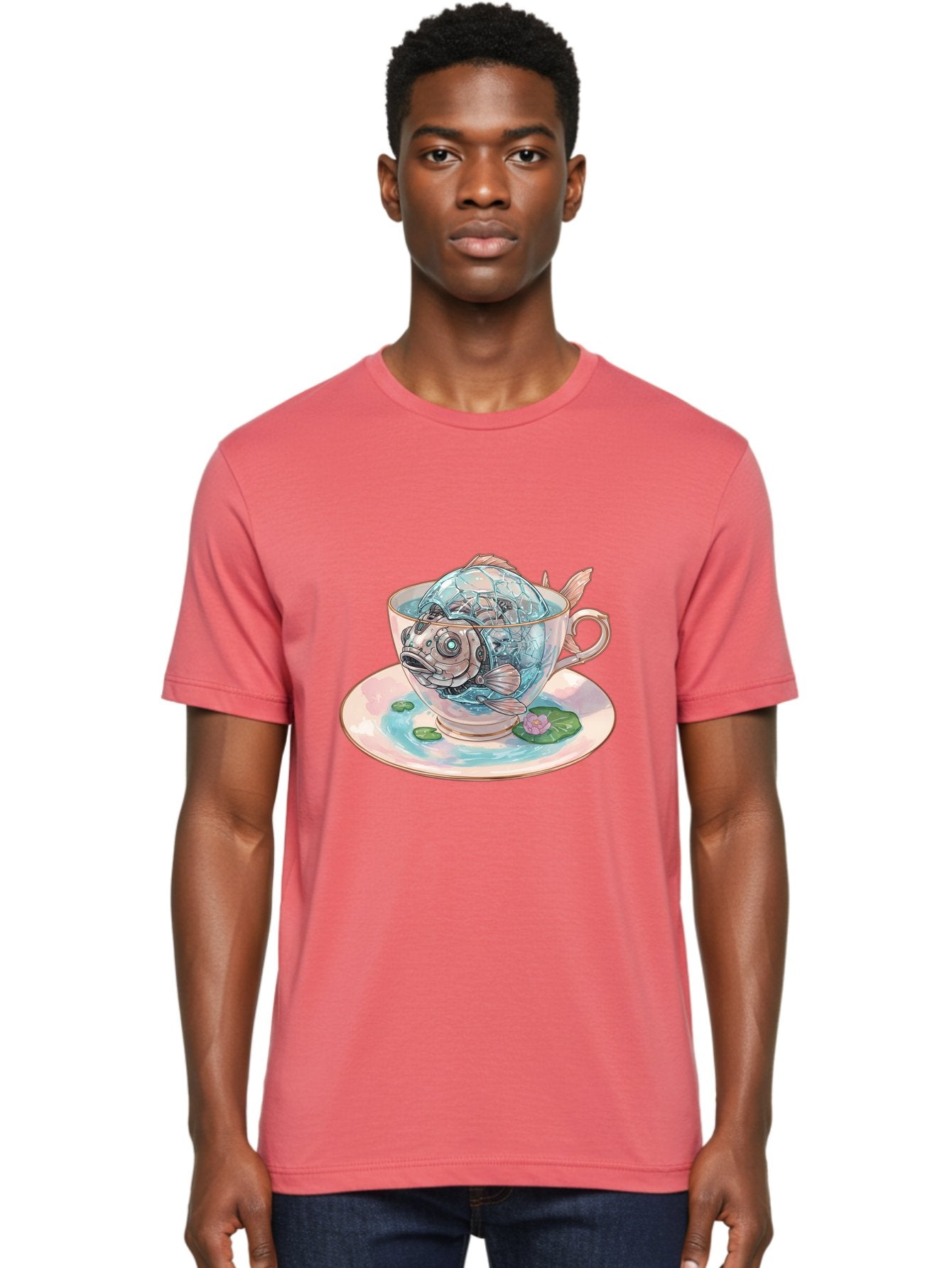 Fish-In-Teacup-4 Men'S Graphic Tee, 100% Cotton, Comfortable Casual Summer Wear, Machine Washable, Vintage Camera, Old Camera, Antique Camera, Black Camera, Classic Photography, Photography Equipment, Nostalgic Device, Film Camera, Camera Art Bak557 18