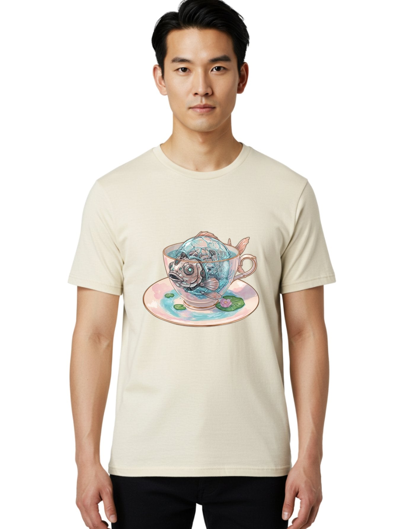Fish-In-Teacup-4 Men'S Graphic Tee, 100% Cotton, Comfortable Casual Summer Wear, Machine Washable, Vintage Camera, Old Camera, Antique Camera, Black Camera, Classic Photography, Photography Equipment, Nostalgic Device, Film Camera, Camera Art Bak557 17