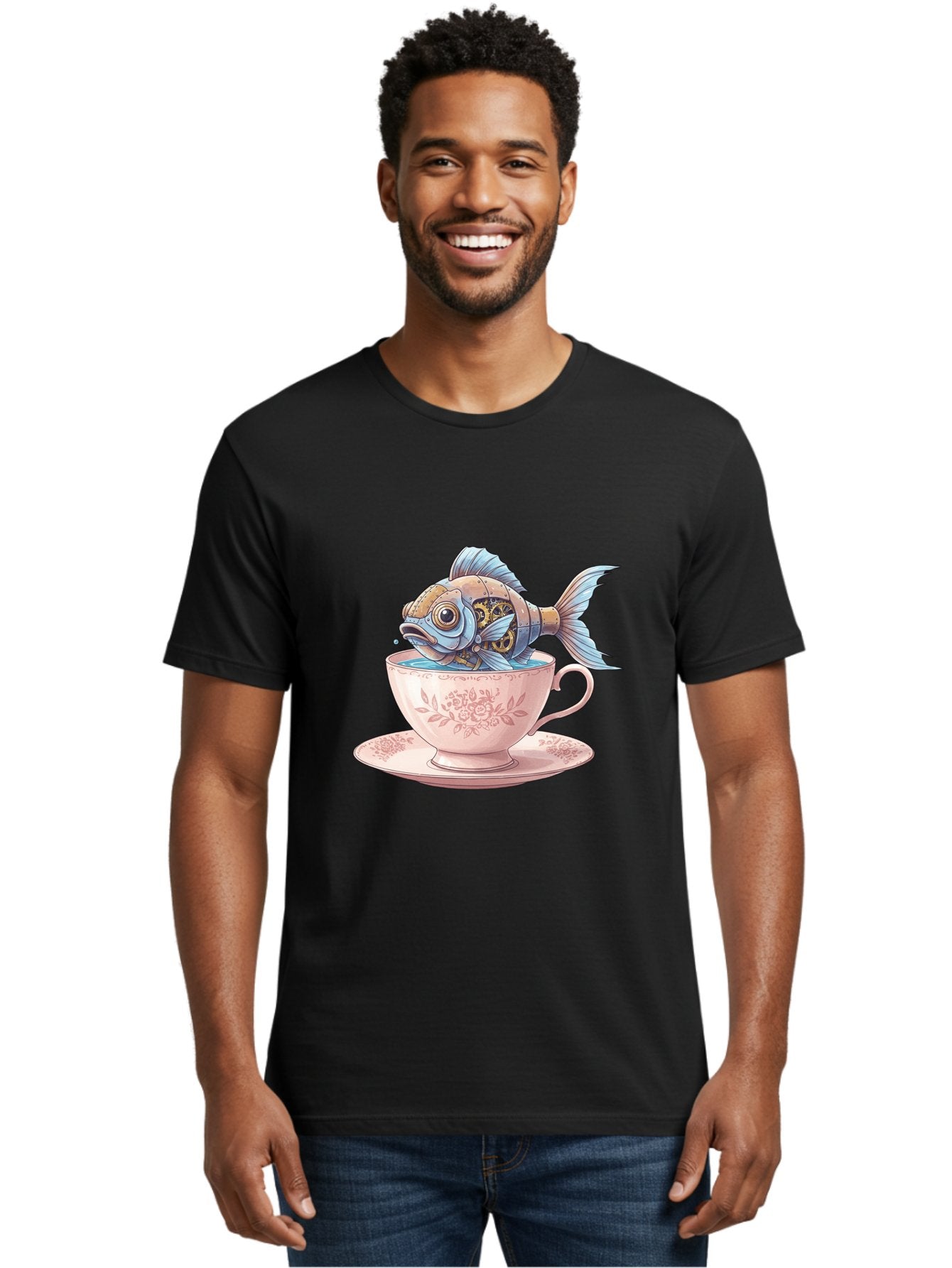 Fish-In-Teacup Men'S Graphic Tee, 100% Cotton, Comfortable Casual Summer Wear, Machine Washable, Vintage Camera, Old Camera, Antique Camera, Black Camera, Classic Photography, Photography Equipment, Nostalgic Device, Film Camera, Camera Art Bak558 23