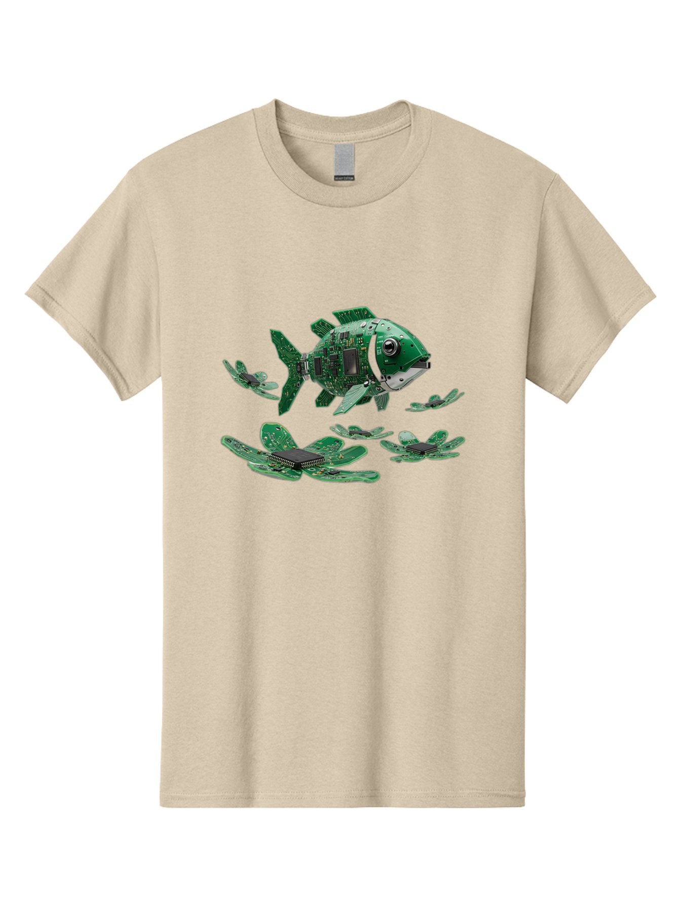 Fish-Made-Of-Circuit-Boards Men'S Graphic Tee, 100% Cotton, Comfortable Casual Summer Wear, Machine Washable, Vintage Camera, Old Camera, Antique Camera, Black Camera, Classic Photography, Photography Equipment, Nostalgic Device, Film Camera, Bak559 9