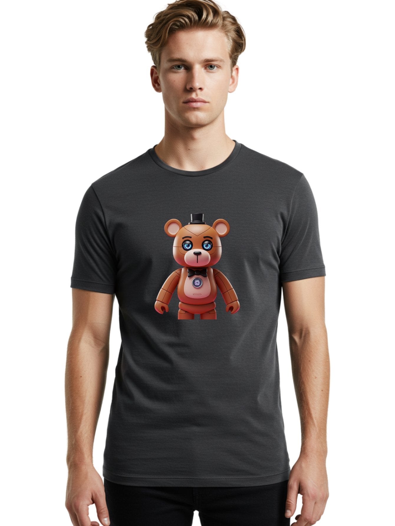 Five-Nights-At-Freddy-S-Teddy-Bear Men'S Graphic Tee, 100% Cotton, Comfortable Casual Summer Wear, Machine Washable, Vintage Camera, Old Camera, Antique Camera, Black Camera, Classic Photography, Photography Equipment, Nostalgic Device, Bak568 25