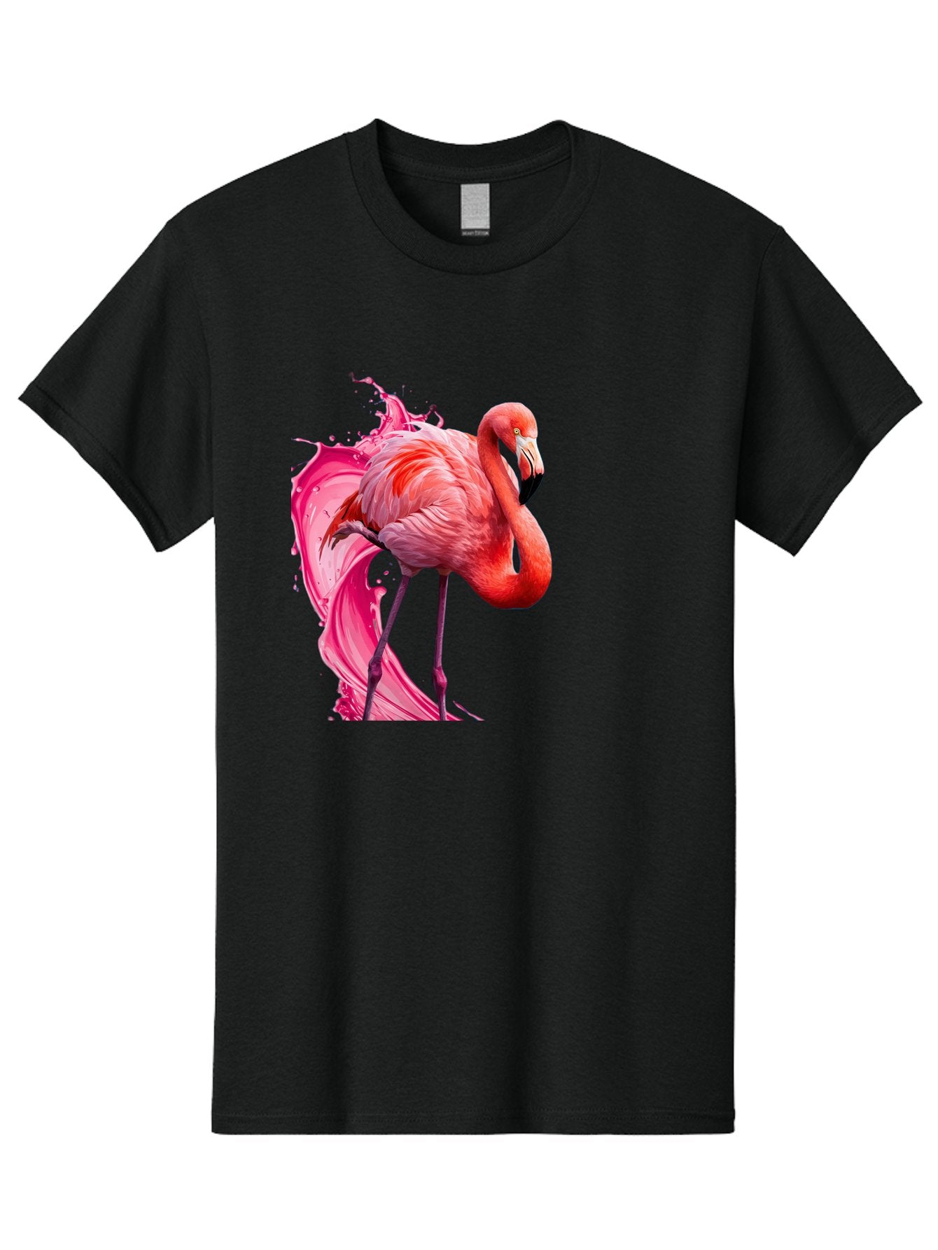 Flamingo-Splash-1 Men'S Graphic Tee, 100% Cotton, Comfortable Casual Summer Wear, Machine Washable, Vintage Camera, Old Camera, Antique Camera, Black Camera, Classic Photography, Photography Equipment, Nostalgic Device, Film Camera, Camera Art Bak598 5