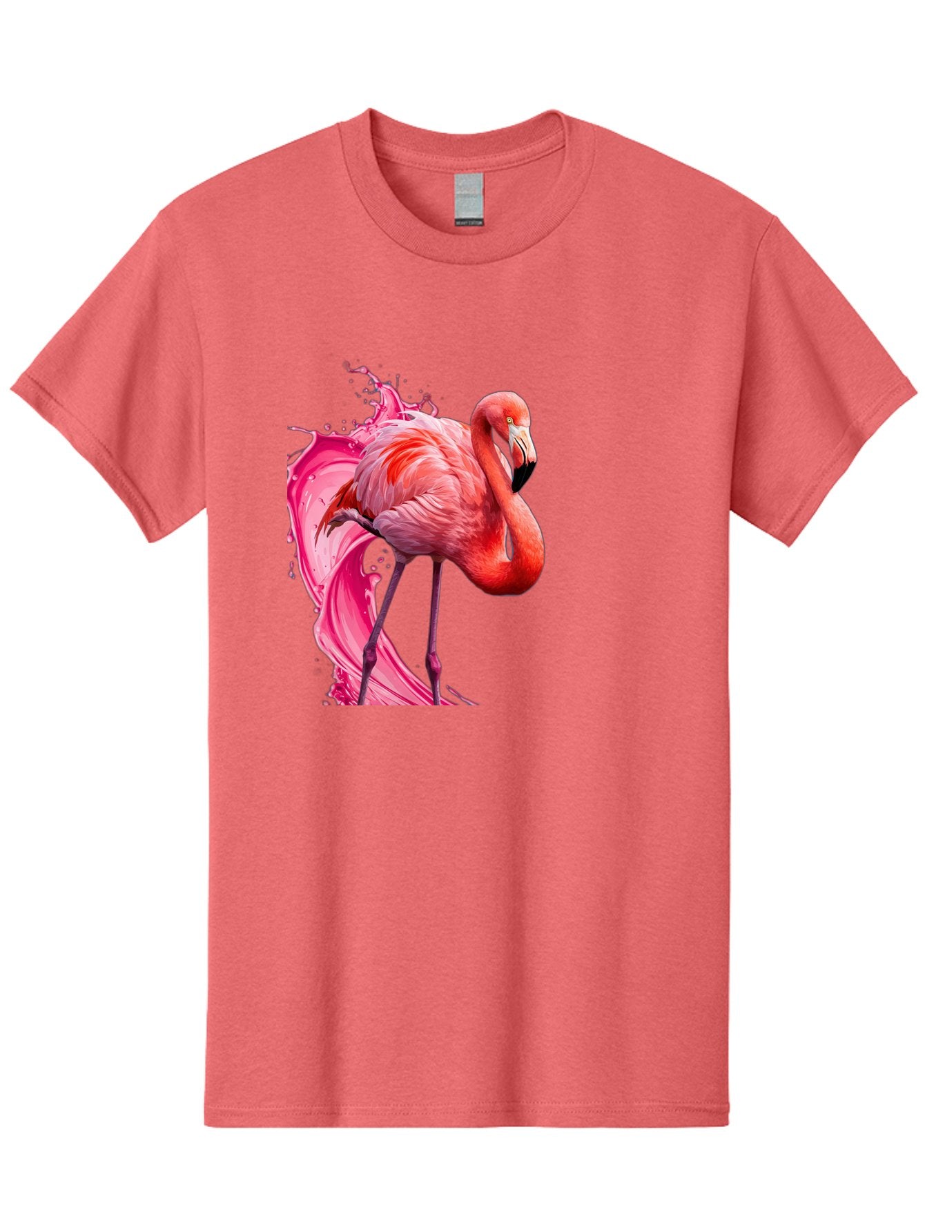 Flamingo-Splash-1 Men'S Graphic Tee, 100% Cotton, Comfortable Casual Summer Wear, Machine Washable, Vintage Camera, Old Camera, Antique Camera, Black Camera, Classic Photography, Photography Equipment, Nostalgic Device, Film Camera, Camera Art Bak598 15