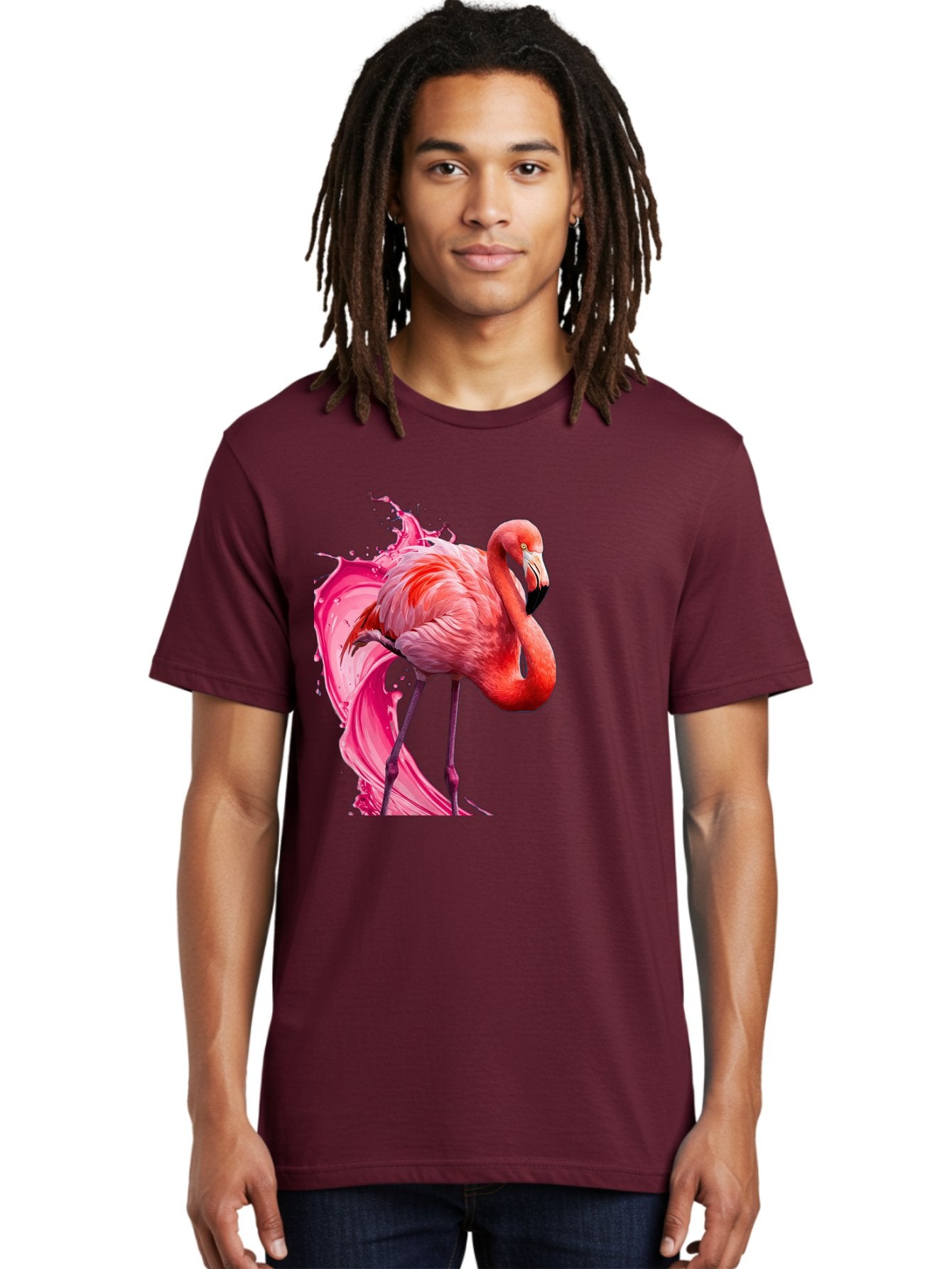 Flamingo-Splash-1 Men'S Graphic Tee, 100% Cotton, Comfortable Casual Summer Wear, Machine Washable, Vintage Camera, Old Camera, Antique Camera, Black Camera, Classic Photography, Photography Equipment, Nostalgic Device, Film Camera, Camera Art Bak598 18