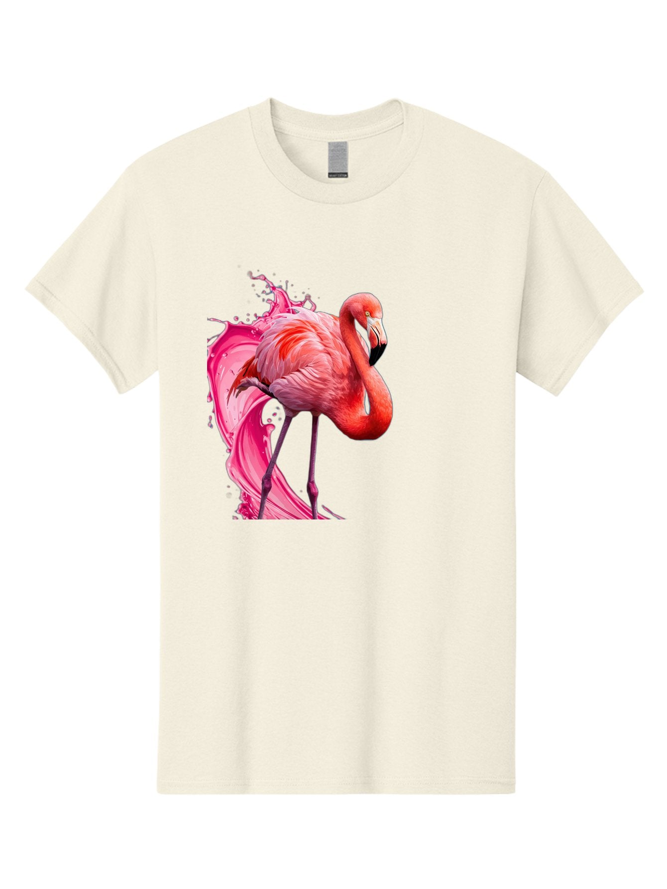 Flamingo-Splash-1 Men'S Graphic Tee, 100% Cotton, Comfortable Casual Summer Wear, Machine Washable, Vintage Camera, Old Camera, Antique Camera, Black Camera, Classic Photography, Photography Equipment, Nostalgic Device, Film Camera, Camera Art Bak598 8