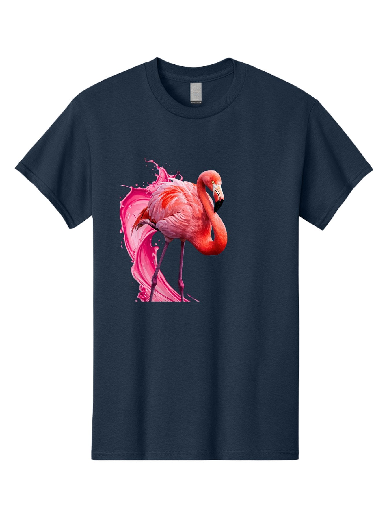 Flamingo-Splash-1 Men'S Graphic Tee, 100% Cotton, Comfortable Casual Summer Wear, Machine Washable, Vintage Camera, Old Camera, Antique Camera, Black Camera, Classic Photography, Photography Equipment, Nostalgic Device, Film Camera, Camera Art Bak598 7