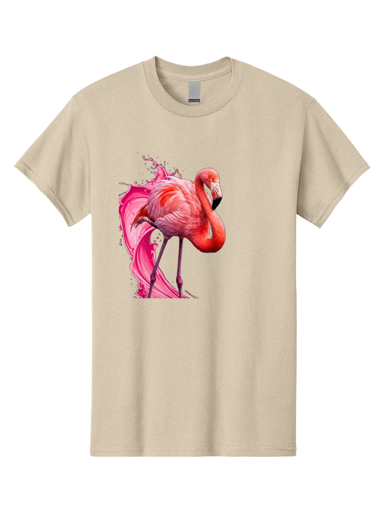 Flamingo-Splash-1 Men'S Graphic Tee, 100% Cotton, Comfortable Casual Summer Wear, Machine Washable, Vintage Camera, Old Camera, Antique Camera, Black Camera, Classic Photography, Photography Equipment, Nostalgic Device, Film Camera, Camera Art Bak598