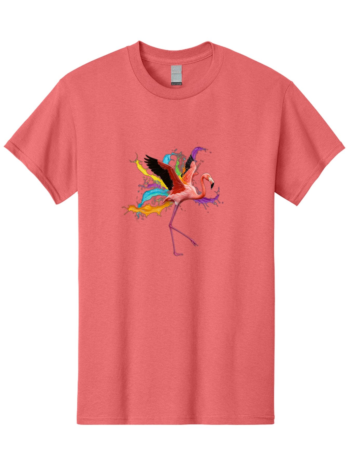 Flamingo-Splash Men'S Graphic Tee, 100% Cotton, Comfortable Casual Summer Wear, Machine Washable, Vintage Camera, Old Camera, Antique Camera, Black Camera, Classic Photography, Photography Equipment, Nostalgic Device, Film Camera, Camera Art Bak599 5