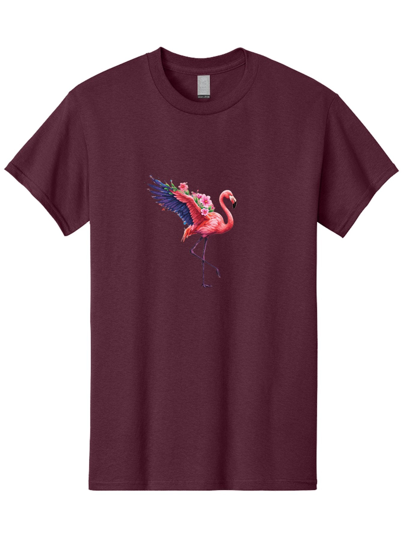 Flamingo-With-Flowers-1 Men'S Graphic Tee, 100% Cotton, Comfortable Casual Summer Wear, Machine Washable, Vintage Camera, Old Camera, Antique Camera, Black Camera, Classic Photography, Photography Equipment, Nostalgic Device, Film Camera, Bak600