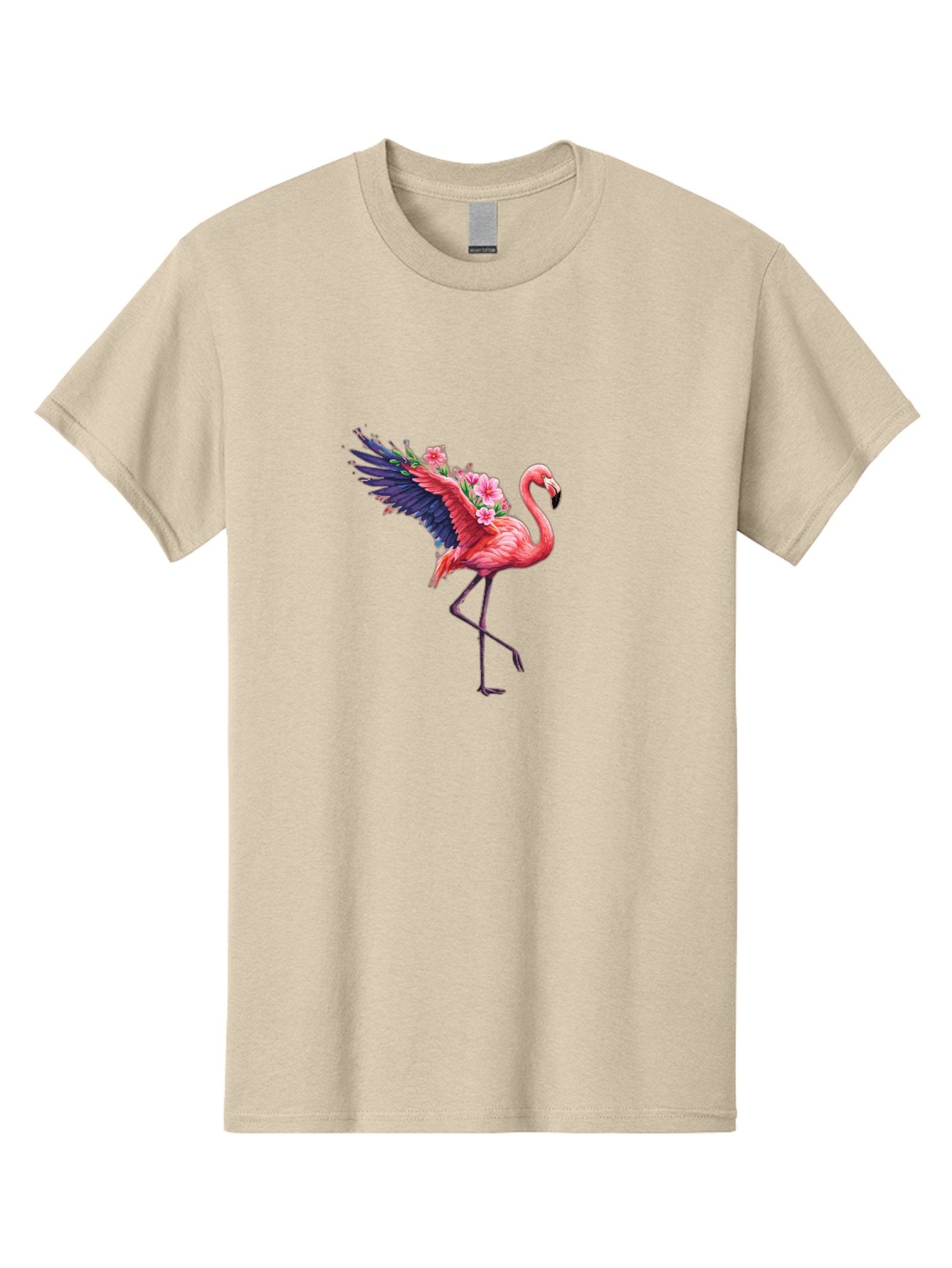 Flamingo-With-Flowers-1 Men'S Graphic Tee, 100% Cotton, Comfortable Casual Summer Wear, Machine Washable, Vintage Camera, Old Camera, Antique Camera, Black Camera, Classic Photography, Photography Equipment, Nostalgic Device, Film Camera, Bak600 5