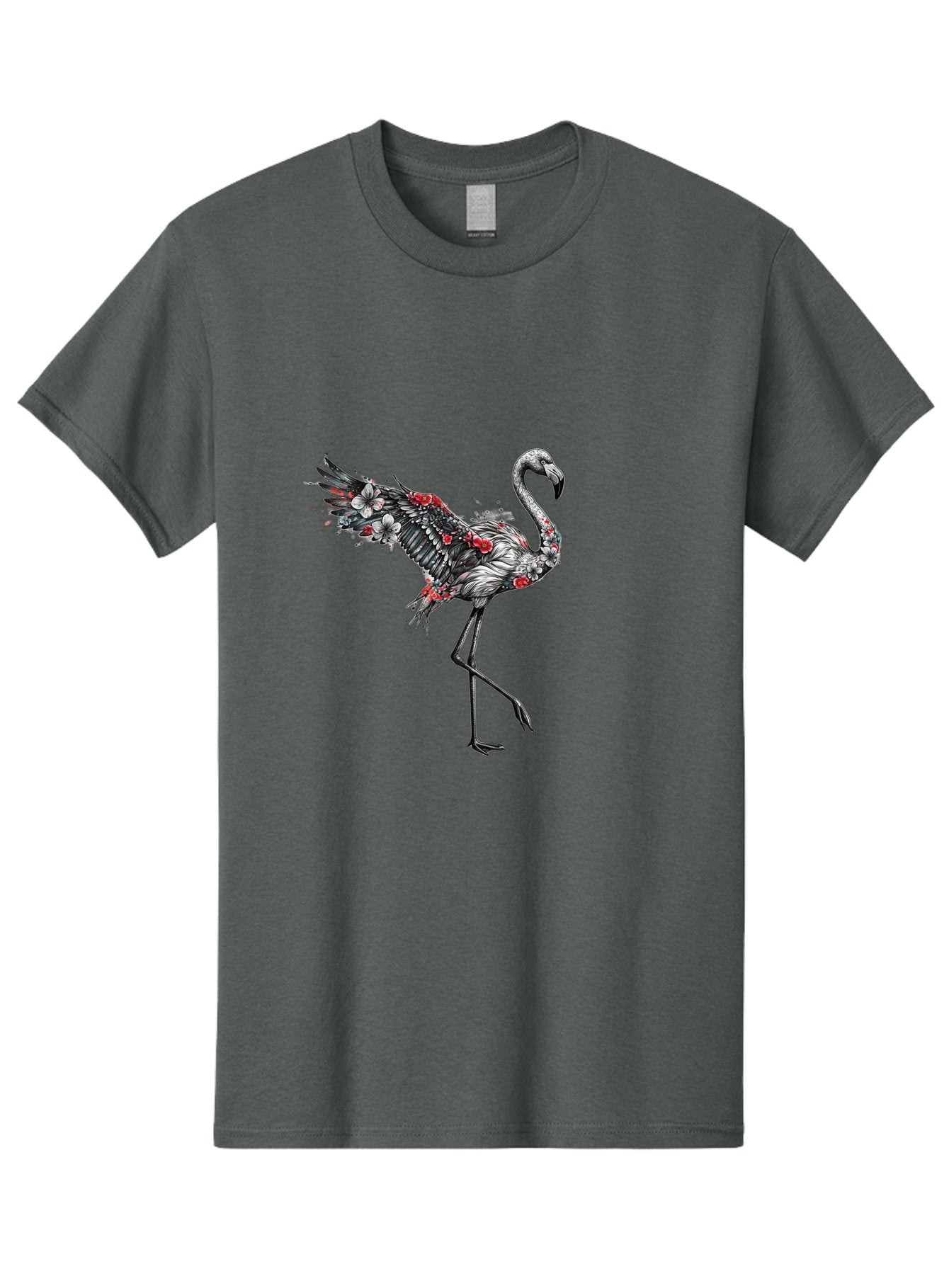 Flamingo-With-Flowers-2 Men'S Graphic Tee, 100% Cotton, Comfortable Casual Summer Wear, Machine Washable, Vintage Camera, Old Camera, Antique Camera, Black Camera, Classic Photography, Photography Equipment, Nostalgic Device, Film Camera, Bak601 8