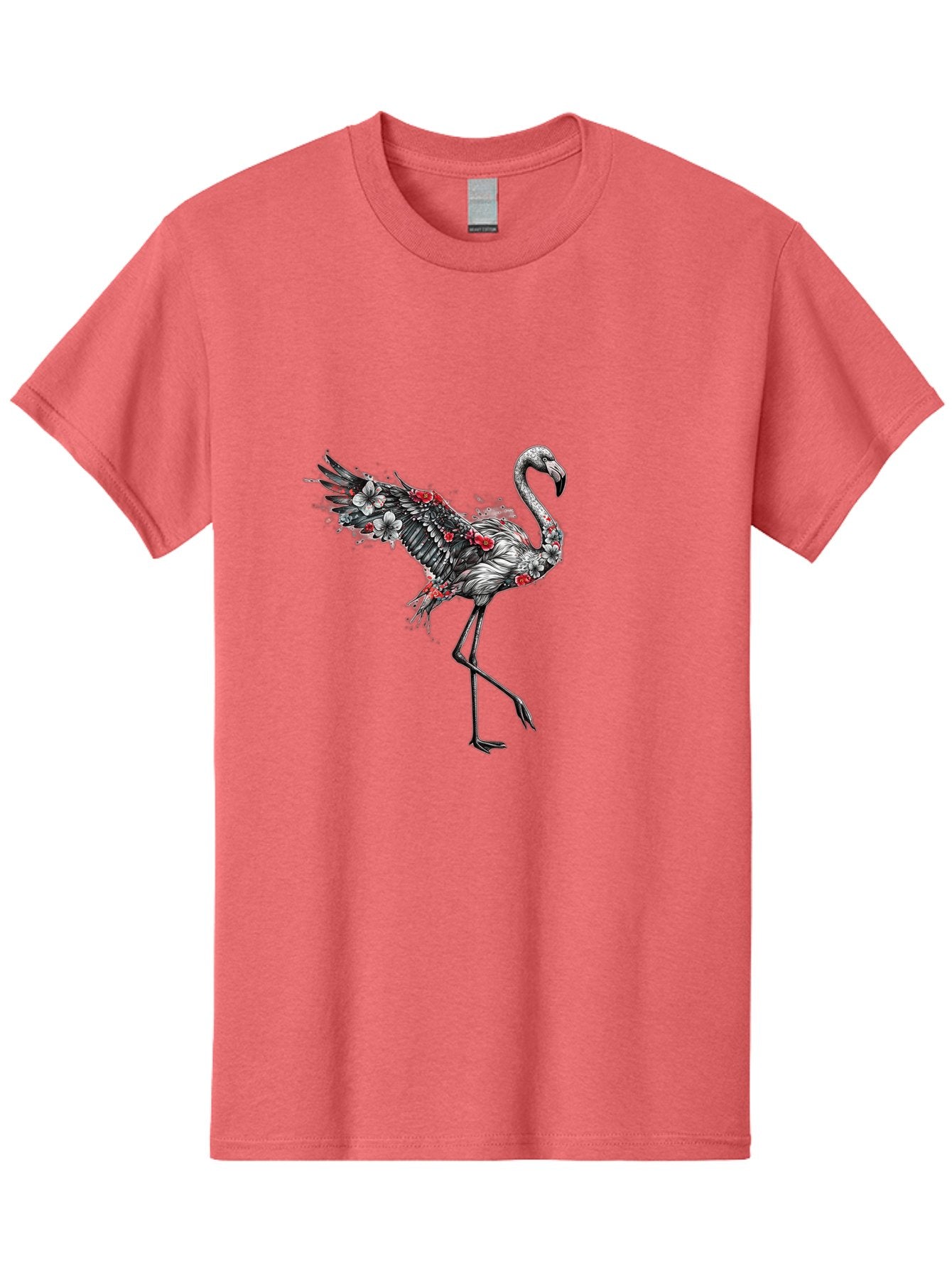 Flamingo-With-Flowers-2 Men'S Graphic Tee, 100% Cotton, Comfortable Casual Summer Wear, Machine Washable, Vintage Camera, Old Camera, Antique Camera, Black Camera, Classic Photography, Photography Equipment, Nostalgic Device, Film Camera, Bak601 15