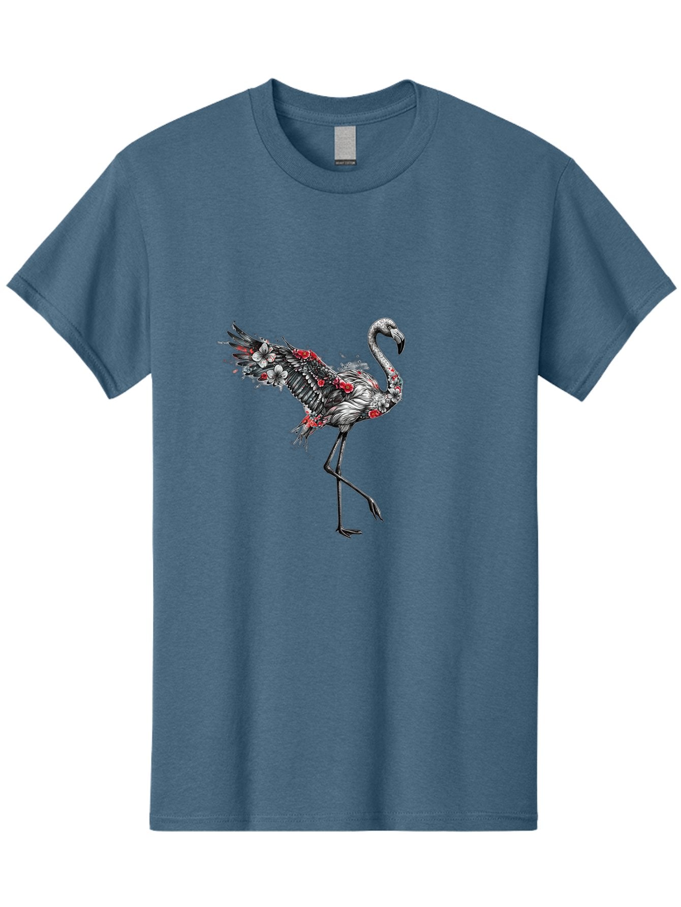 Flamingo-With-Flowers-2 Men'S Graphic Tee, 100% Cotton, Comfortable Casual Summer Wear, Machine Washable, Vintage Camera, Old Camera, Antique Camera, Black Camera, Classic Photography, Photography Equipment, Nostalgic Device, Film Camera, Bak601 3