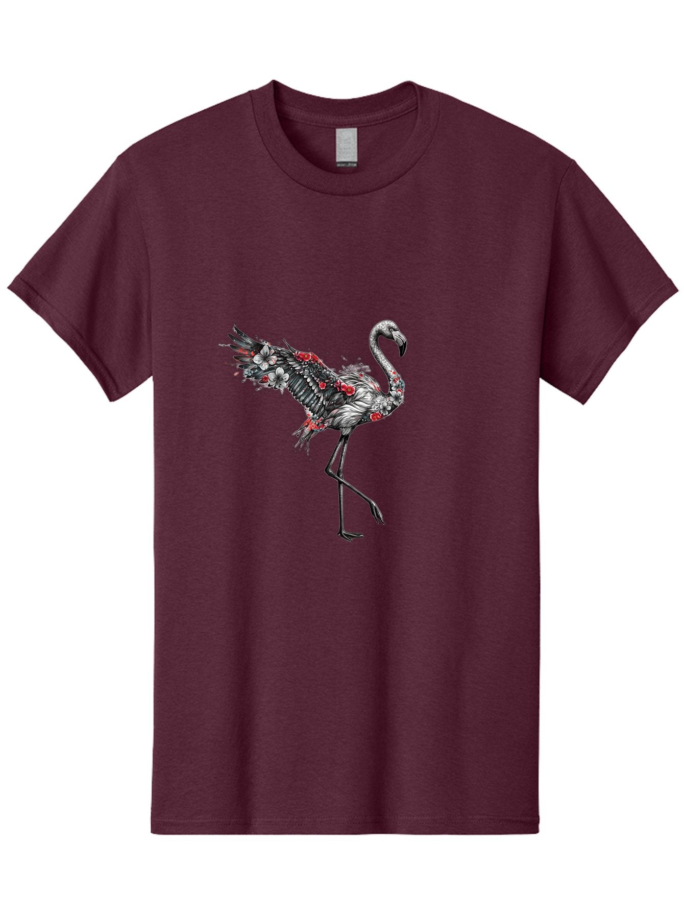 Flamingo-With-Flowers-2 Men'S Graphic Tee, 100% Cotton, Comfortable Casual Summer Wear, Machine Washable, Vintage Camera, Old Camera, Antique Camera, Black Camera, Classic Photography, Photography Equipment, Nostalgic Device, Film Camera, Bak601 6