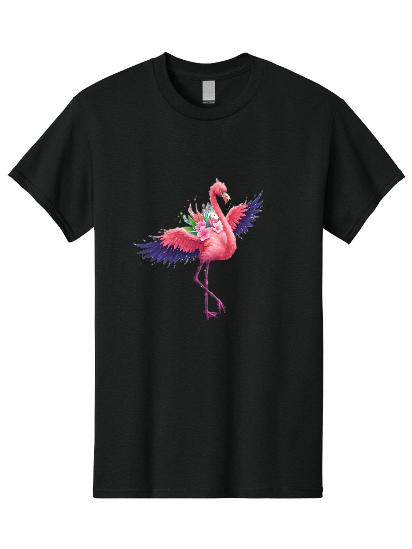 Flamingo-With-Flowers-3 Men'S Graphic Tee, 100% Cotton, Comfortable Casual Summer Wear, Machine Washable, Vintage Camera, Old Camera, Antique Camera, Black Camera, Classic Photography, Photography Equipment, Nostalgic Device, Film Camera, Bak602 5