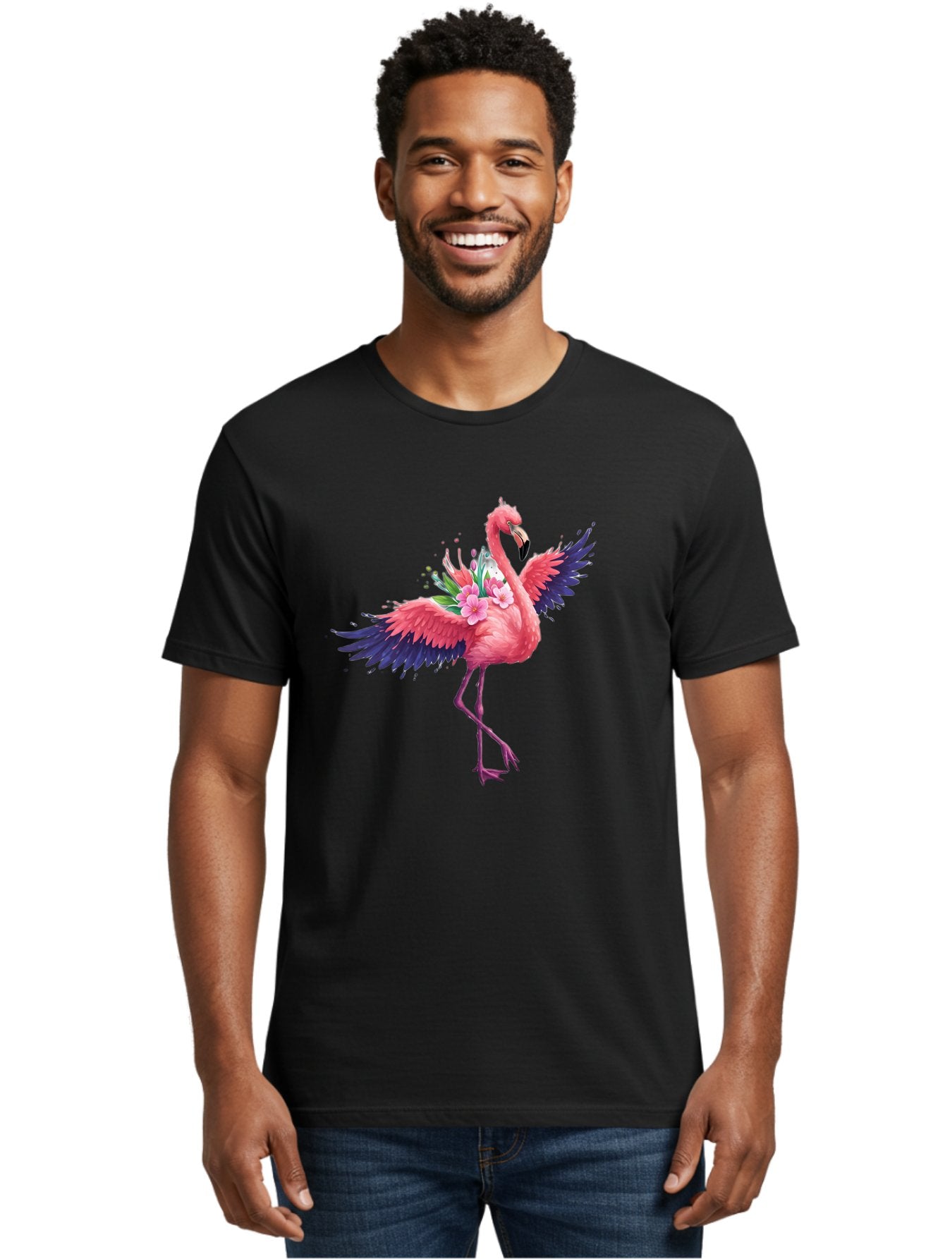 Flamingo-With-Flowers-3 Men'S Graphic Tee, 100% Cotton, Comfortable Casual Summer Wear, Machine Washable, Vintage Camera, Old Camera, Antique Camera, Black Camera, Classic Photography, Photography Equipment, Nostalgic Device, Film Camera, Bak602 23