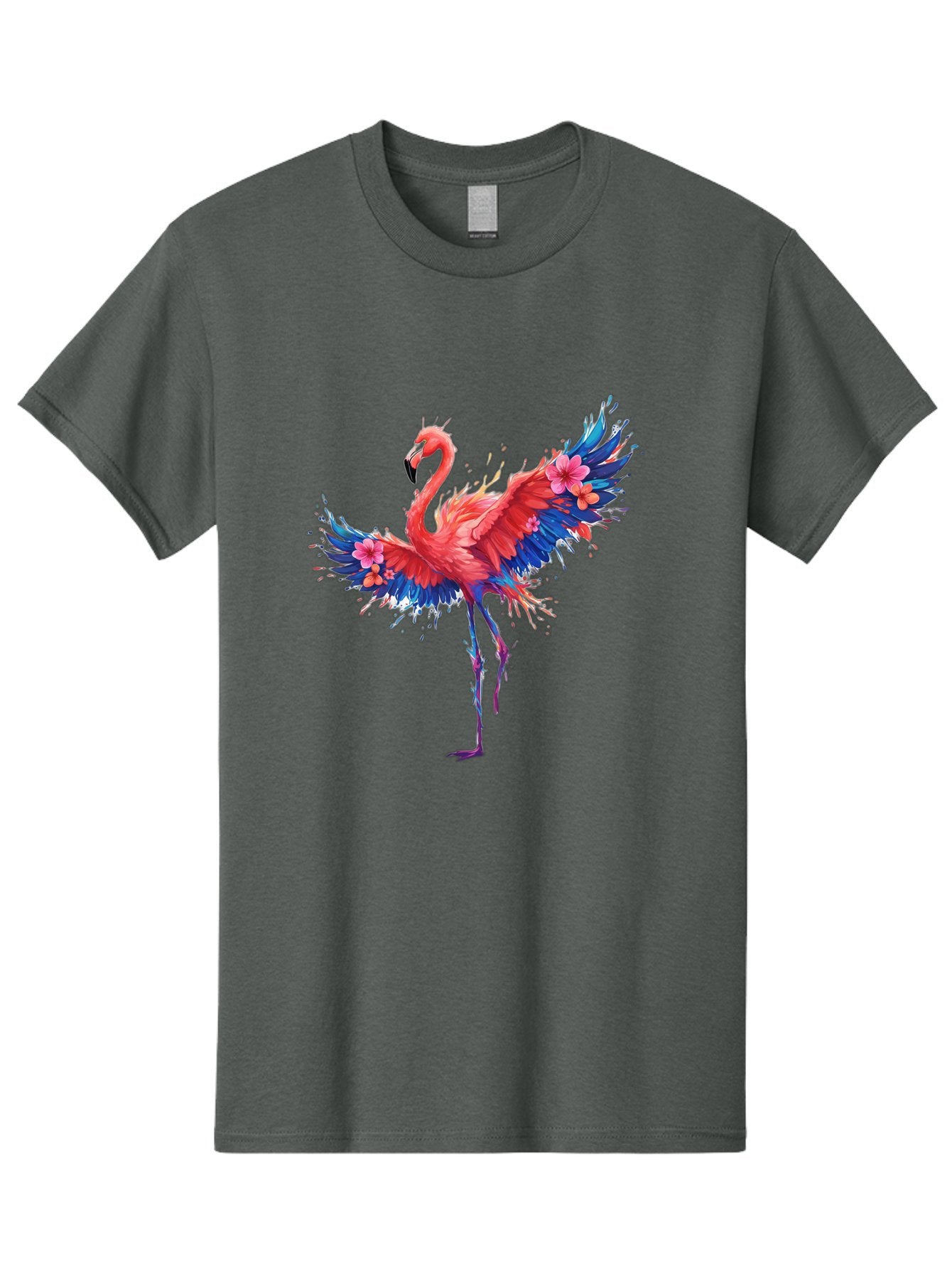 Flamingo-With-Flowers Men'S Graphic Tee, 100% Cotton, Comfortable Casual Summer Wear, Machine Washable, Vintage Camera, Old Camera, Antique Camera, Black Camera, Classic Photography, Photography Equipment, Nostalgic Device, Film Camera, Bak603 3