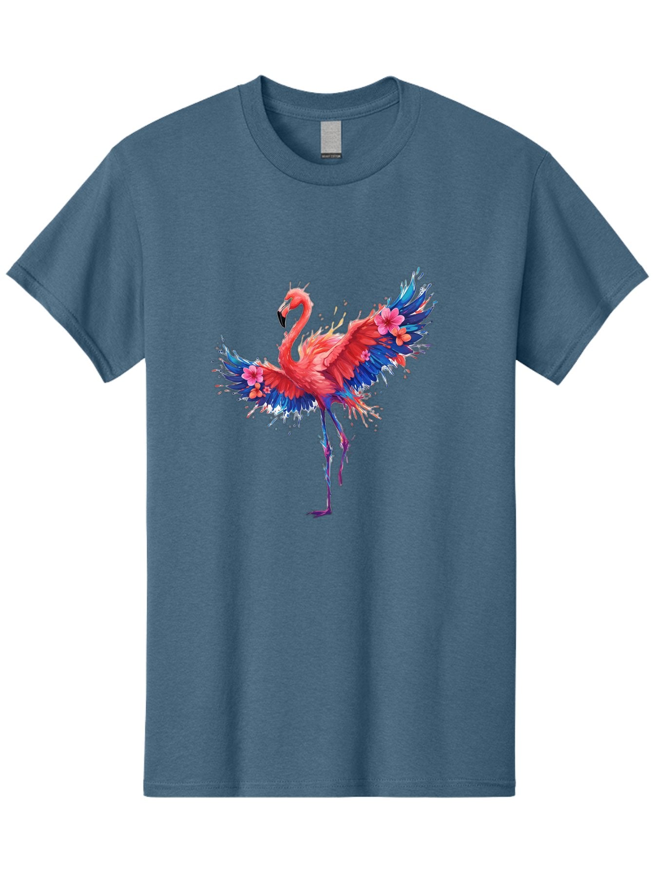 Flamingo-With-Flowers Men'S Graphic Tee, 100% Cotton, Comfortable Casual Summer Wear, Machine Washable, Vintage Camera, Old Camera, Antique Camera, Black Camera, Classic Photography, Photography Equipment, Nostalgic Device, Film Camera, Bak603